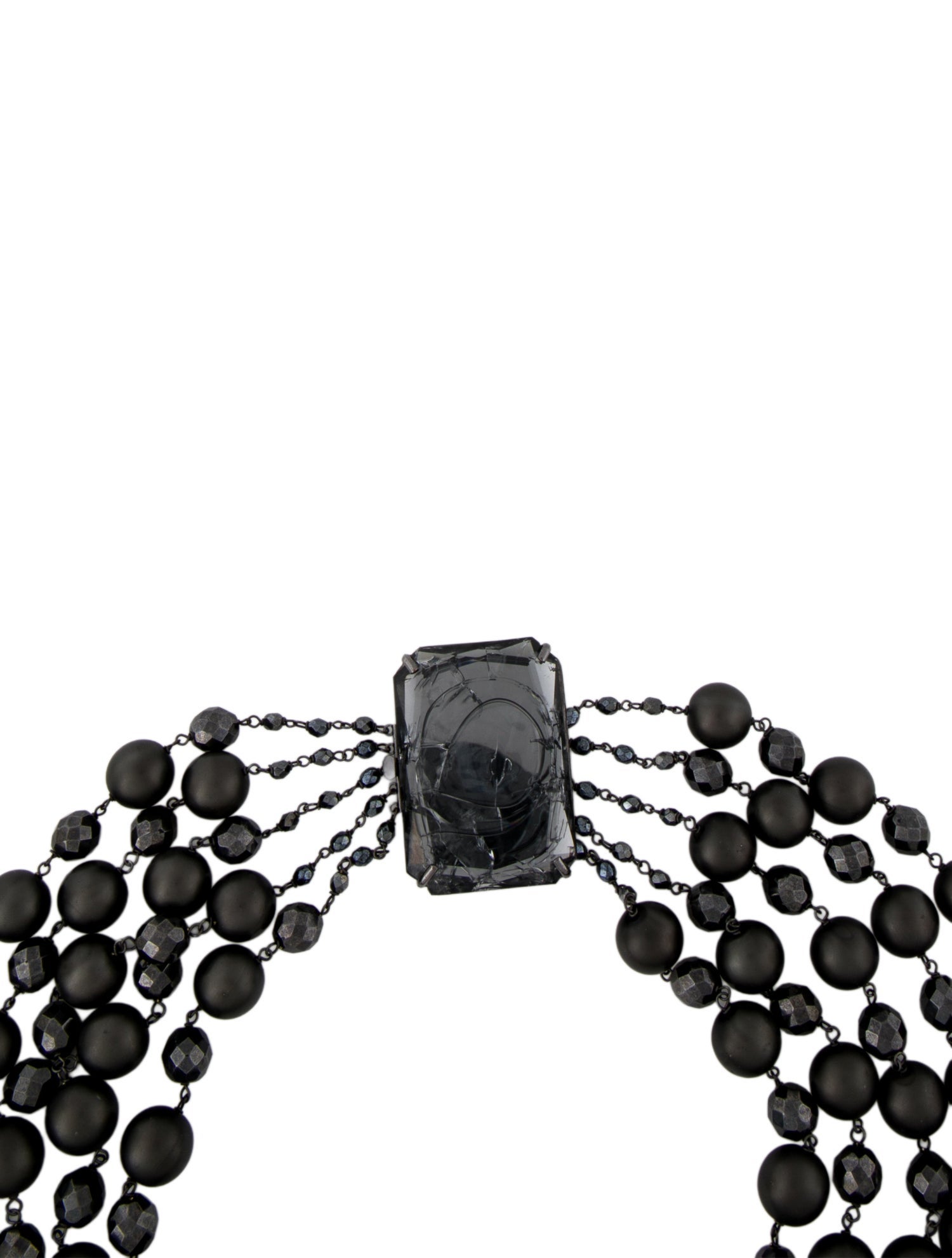 Giorgio Armani Faux Pearl, Bead & Glass Multistrand Necklace