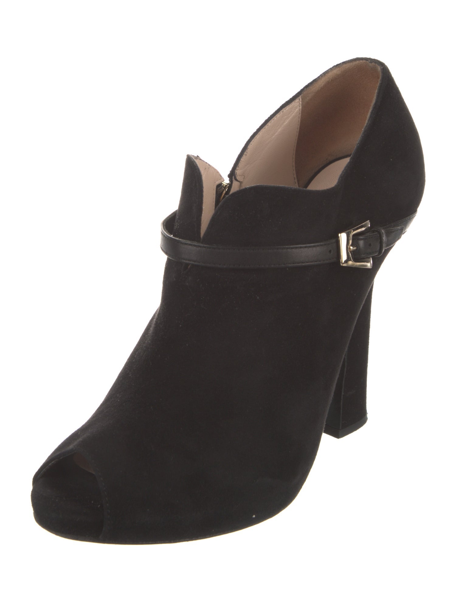 Giorgio Armani Suede Leather Trim Embellishment Mules