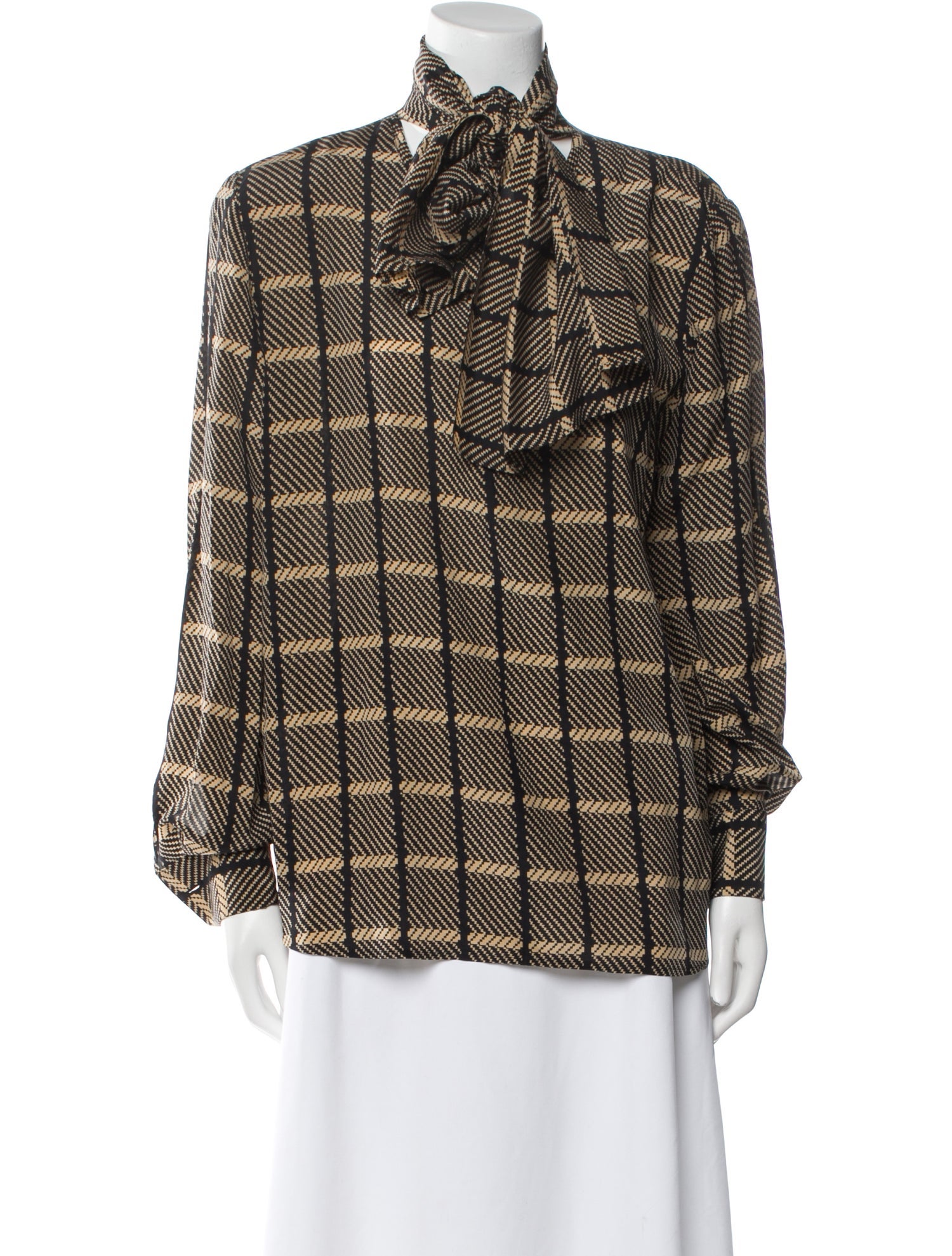 Giorgio Armani Silk Printed Button-Up Top