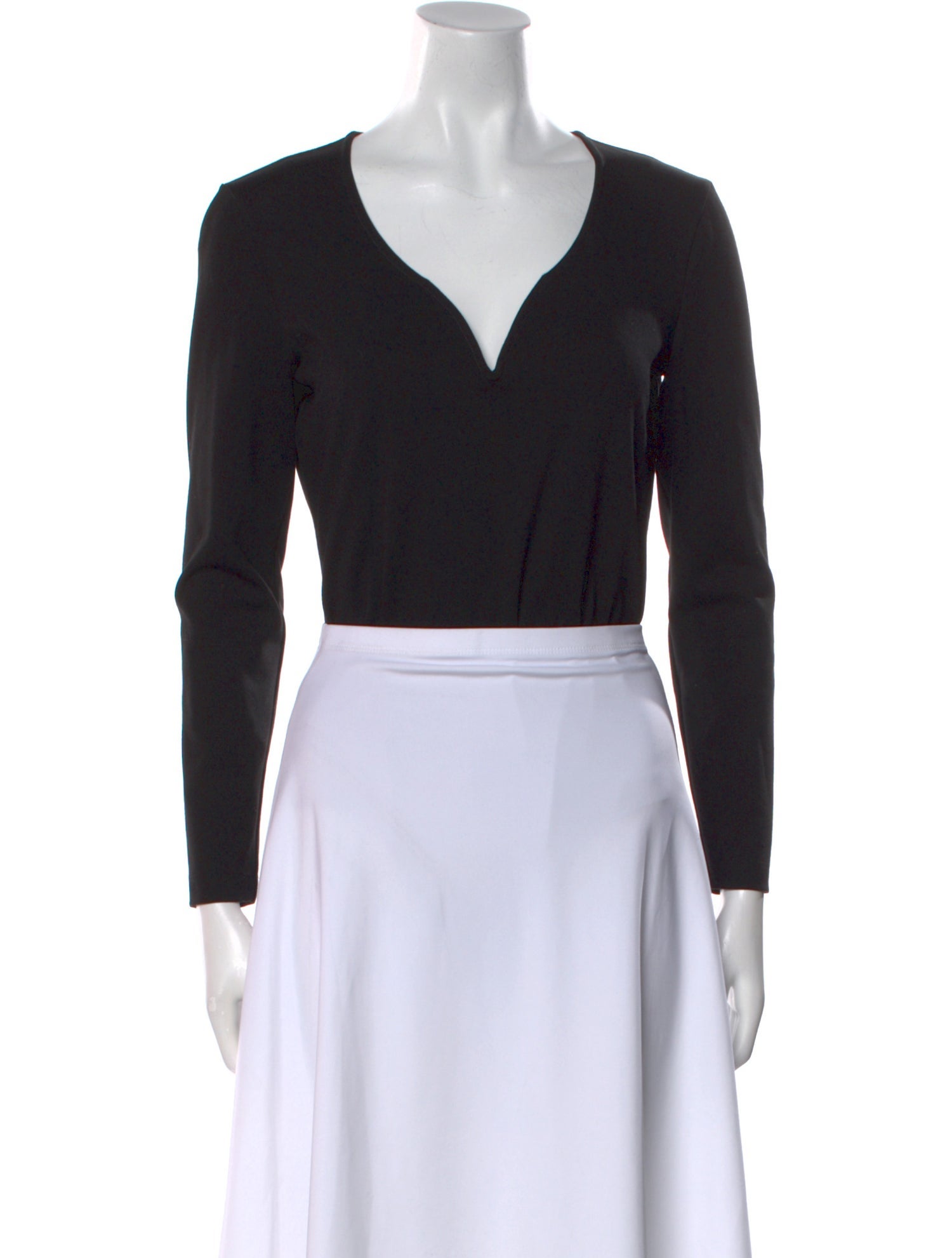 Giorgio Armani V-Neck Long Sleeve Crop Top