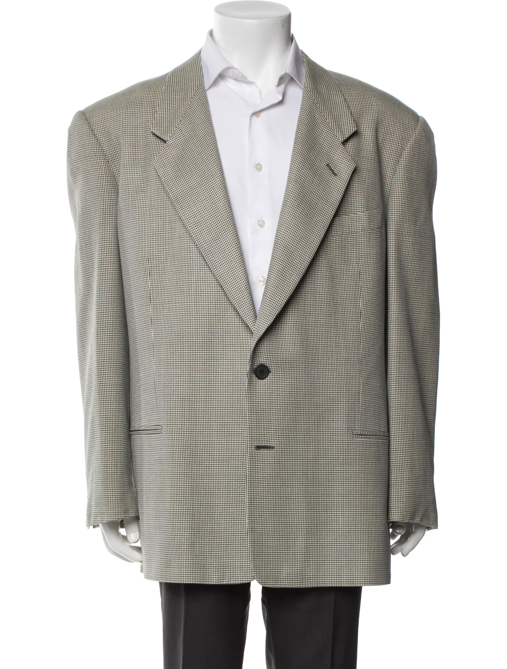 Giorgio Armani Silk Houndstooth Print Blazer
