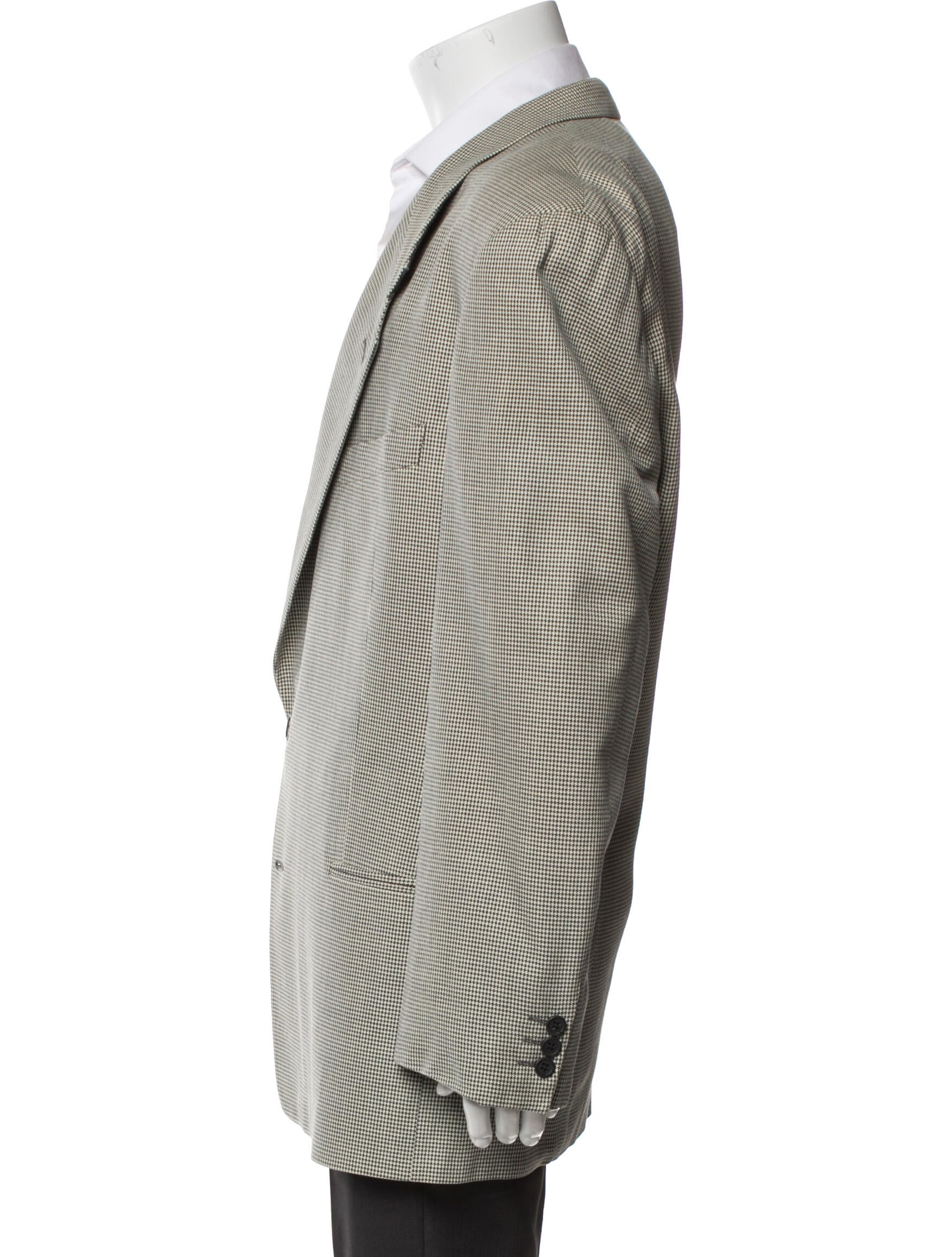 Giorgio Armani Silk Houndstooth Print Blazer