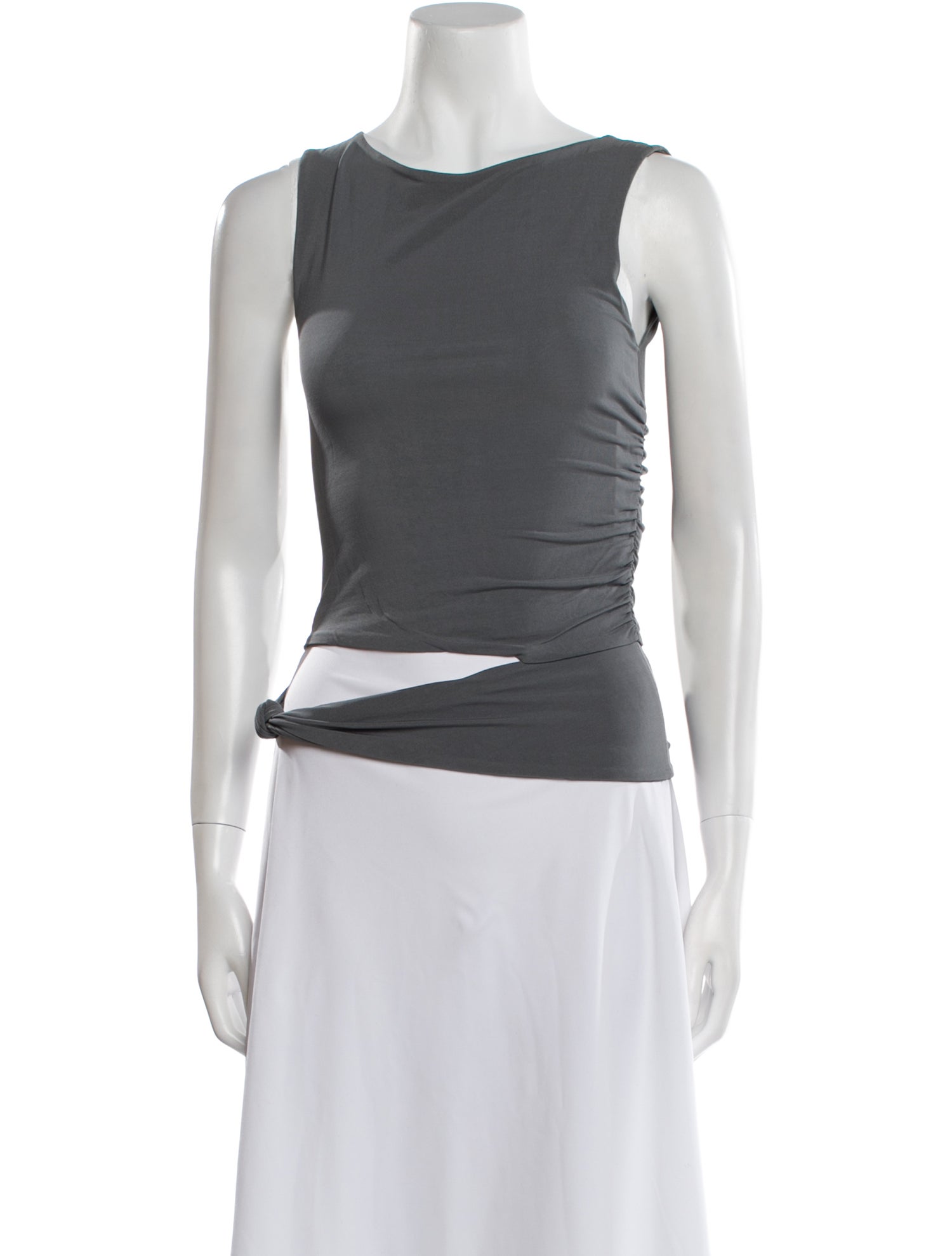 Giorgio Armani Bateau Neckline Sleeveless Top