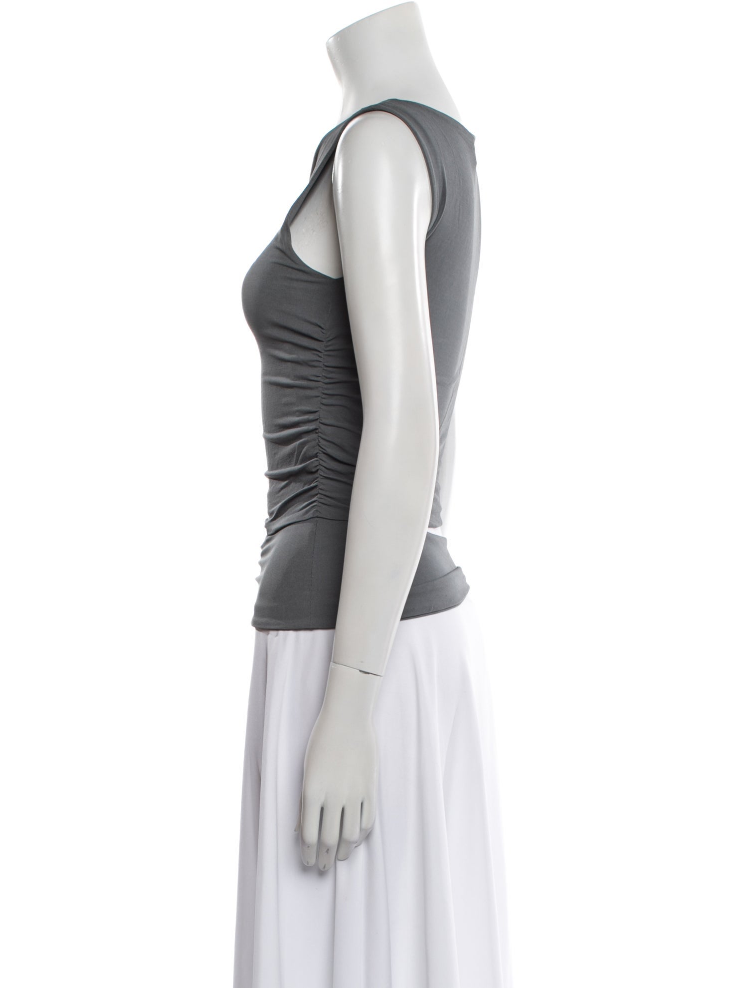 Giorgio Armani Bateau Neckline Sleeveless Top