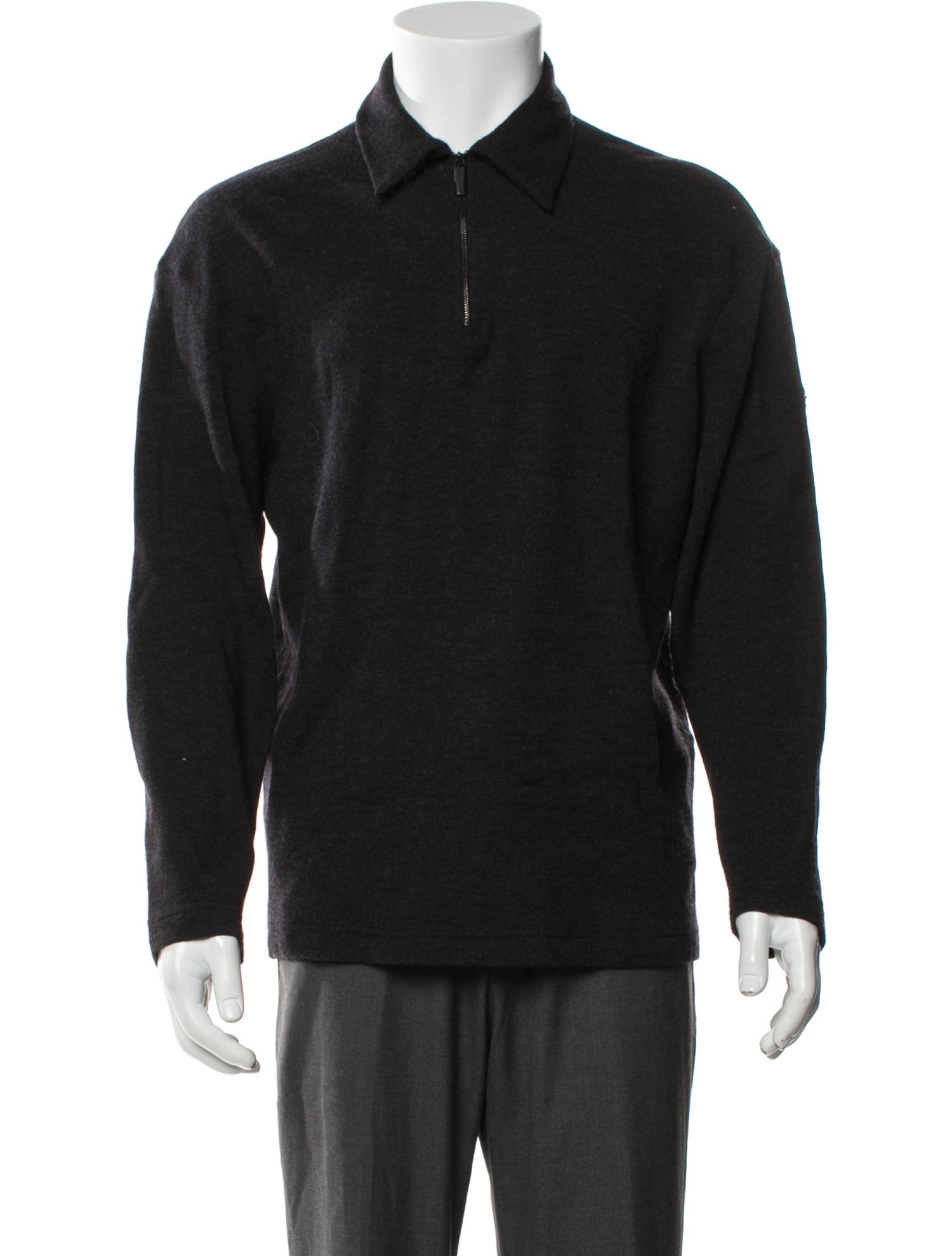 Giorgio Armani Collar Long Sleeve Polo Sweater
