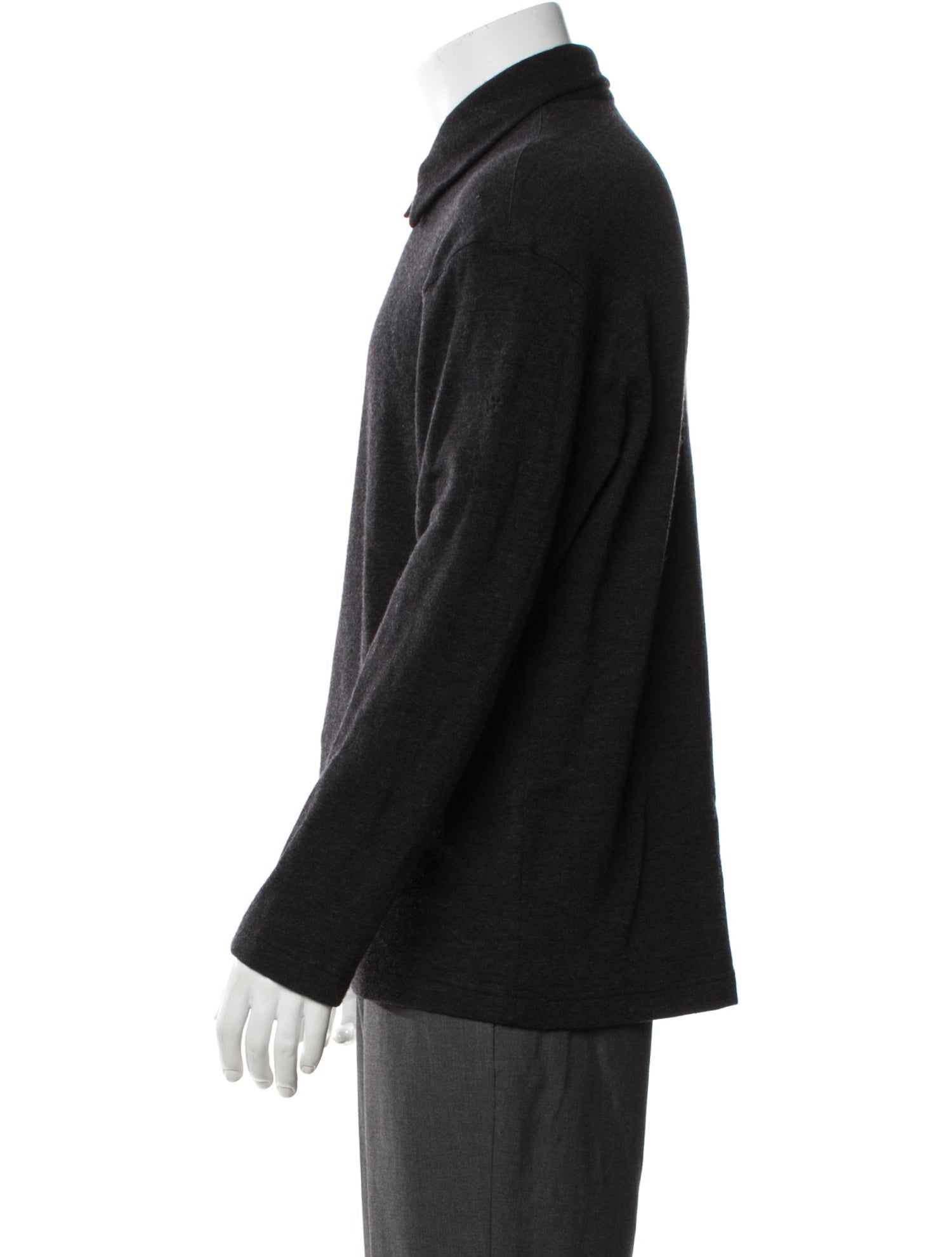 Giorgio Armani Collar Long Sleeve Polo Sweater