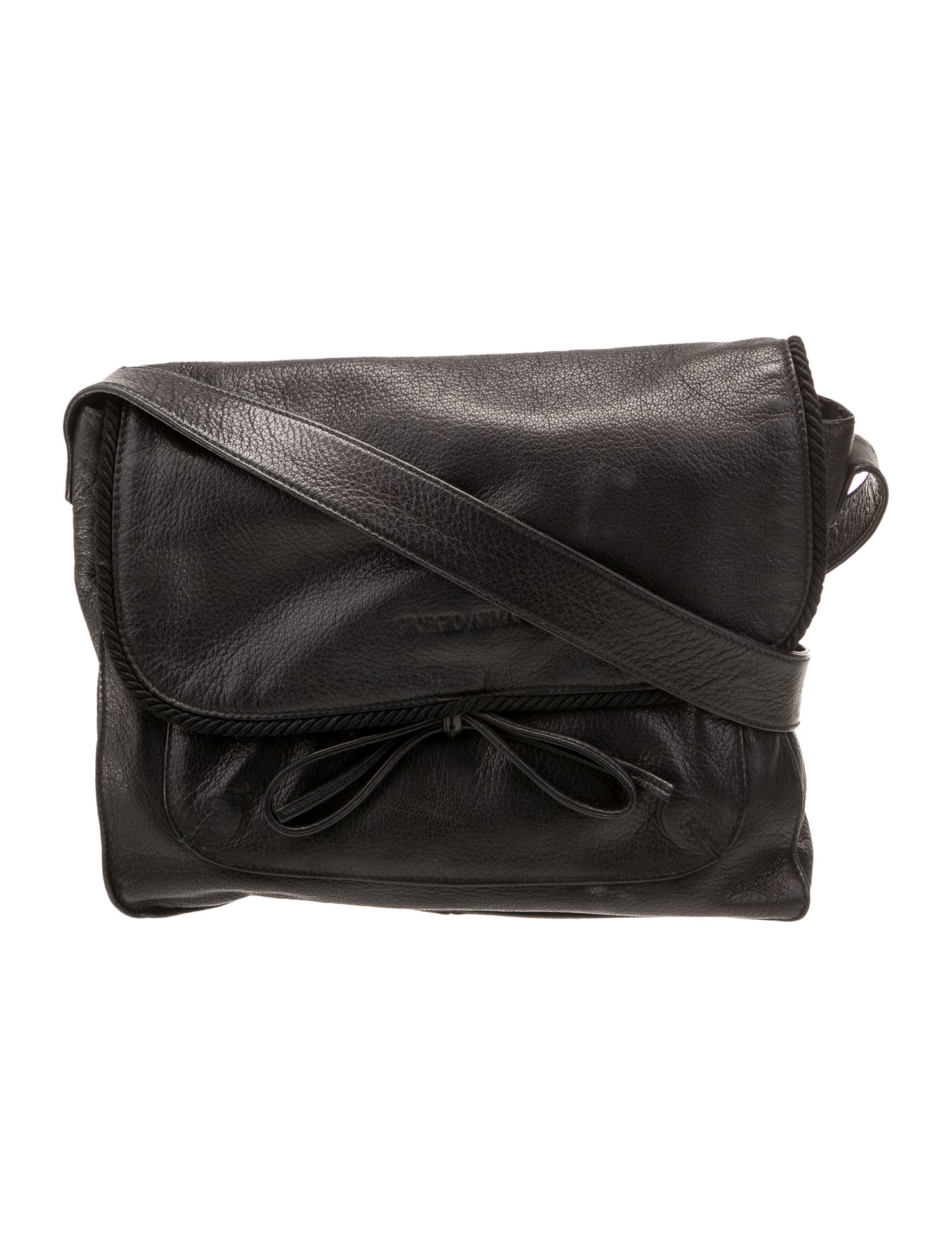 Giorgio Armani Leather Messenger Bag