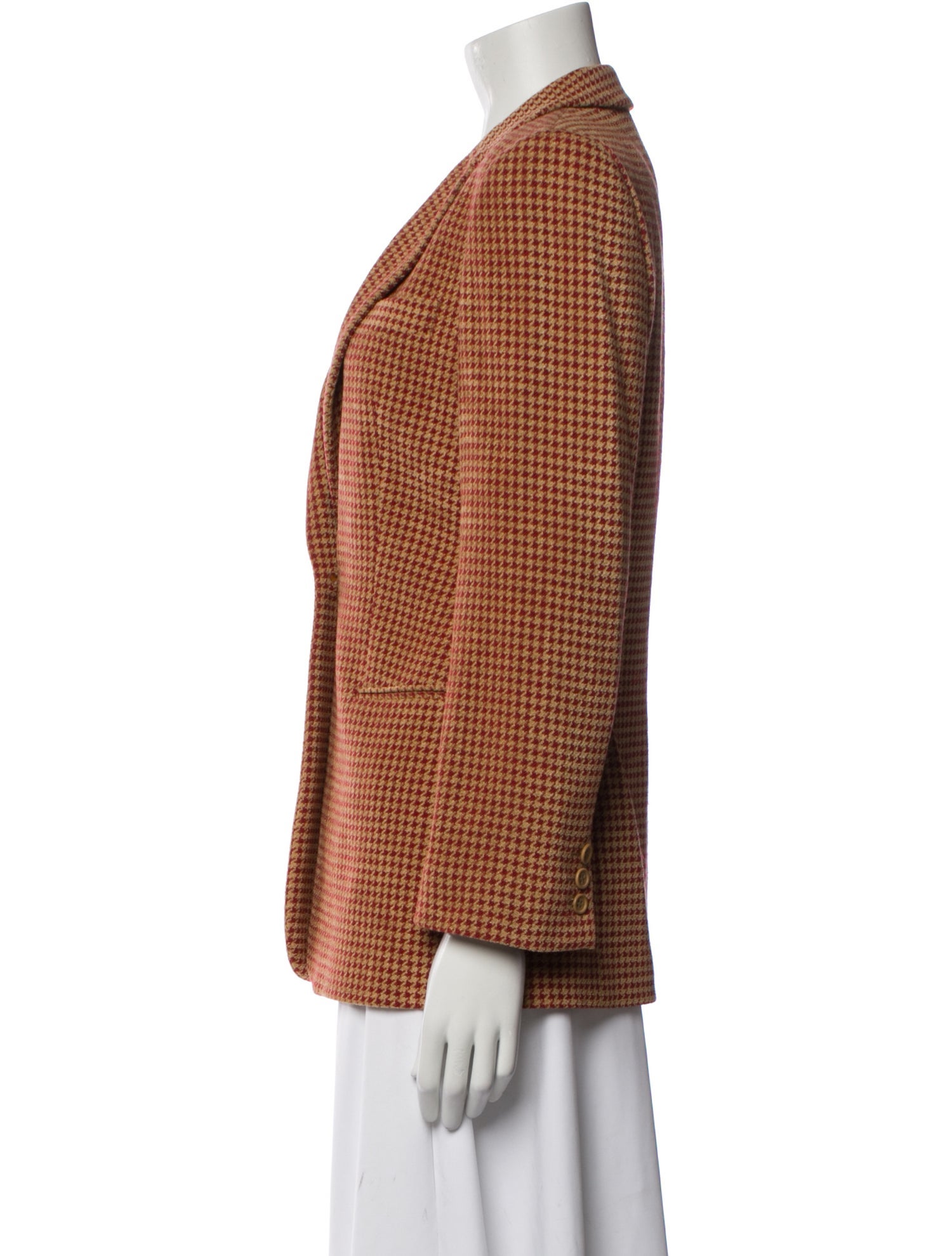 Giorgio Armani Wool Plaid Print Blazer