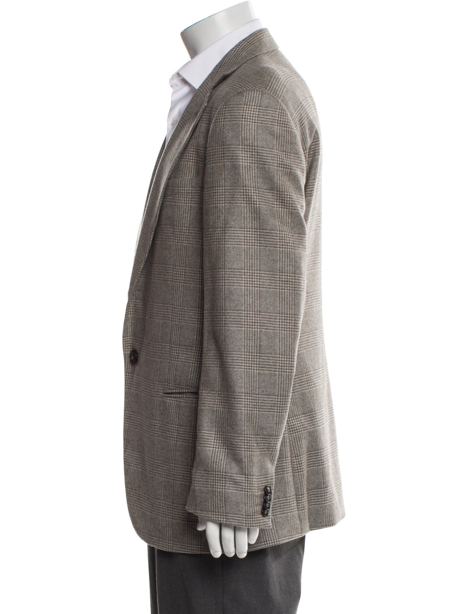Giorgio Armani Cashmere Plaid Print Blazer