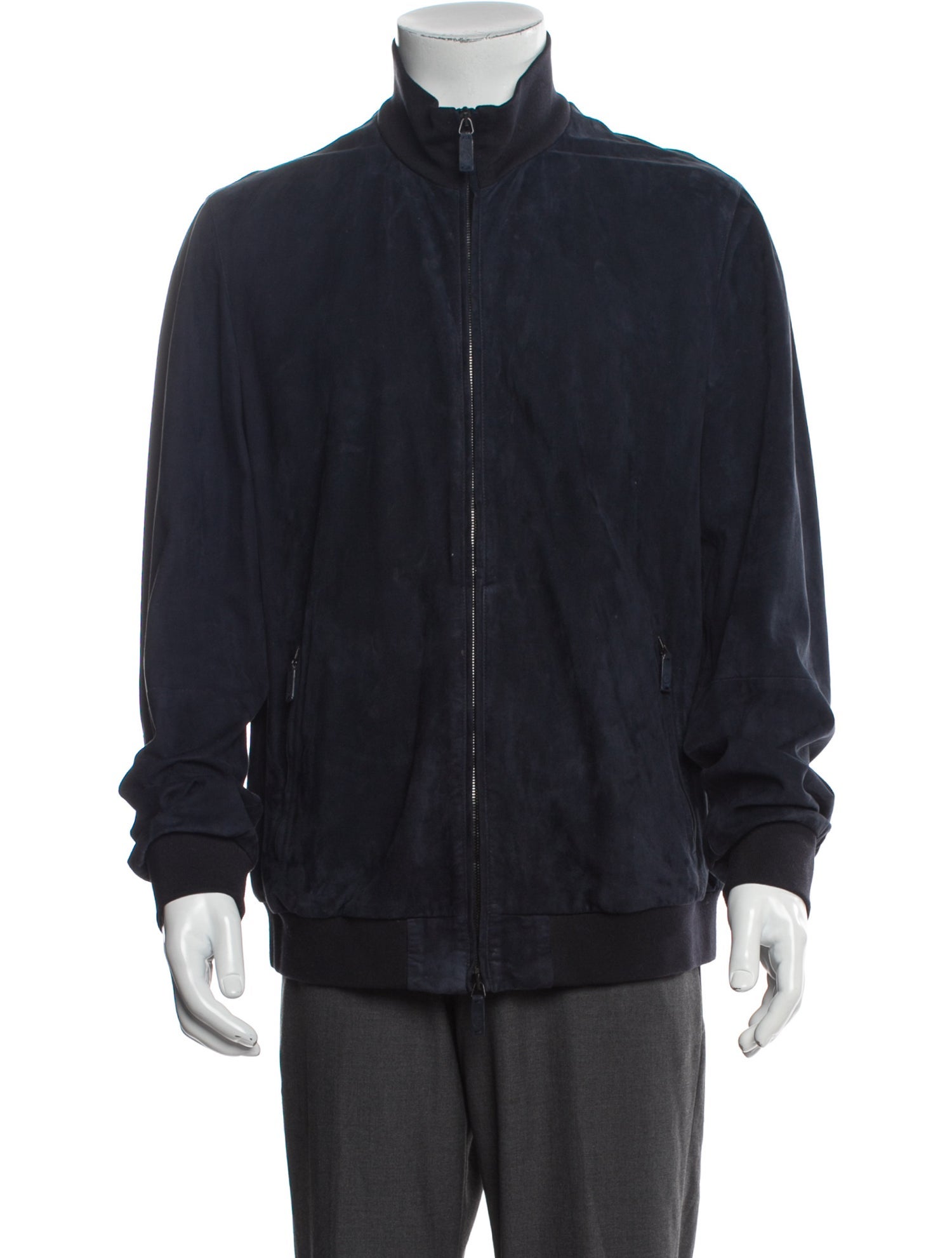 Giorgio Armani Lamb Leather Windbreaker