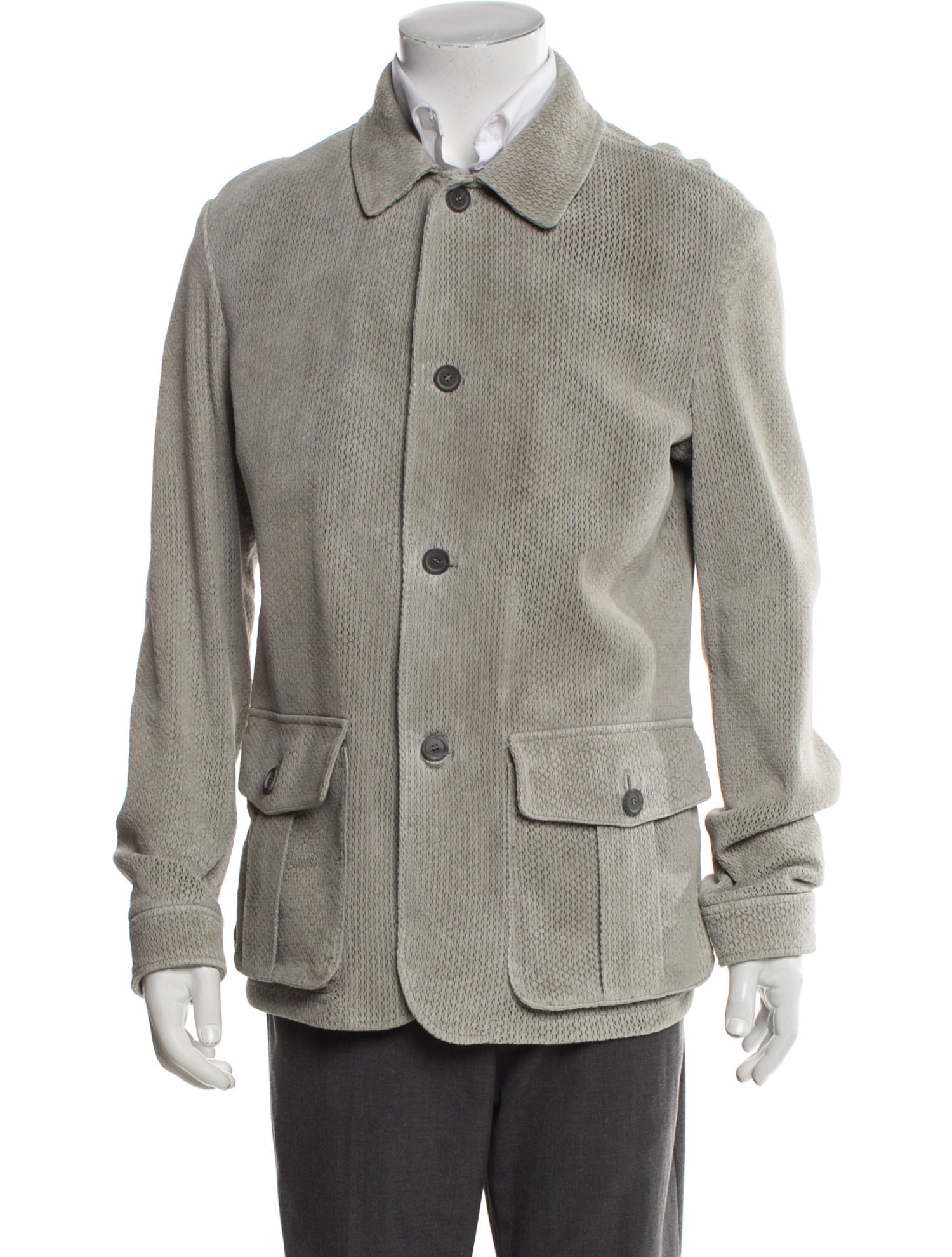 Giorgio Armani Lamb Leather Utility Jacket