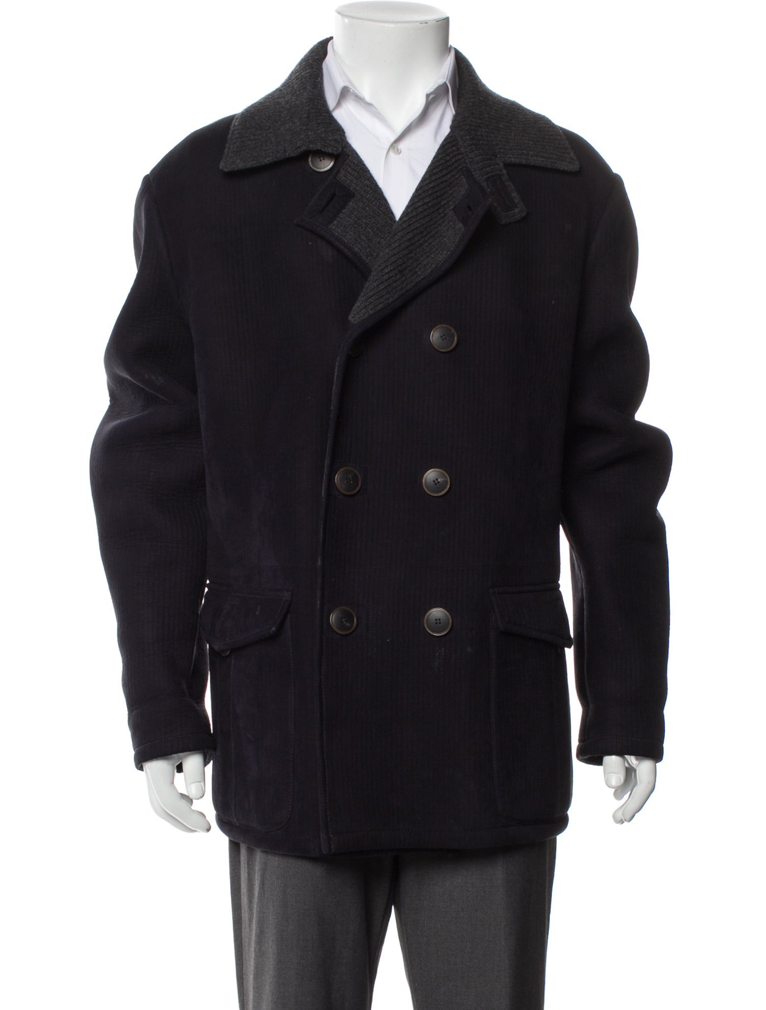 Giorgio Armani Lamb Leather Peacoat
