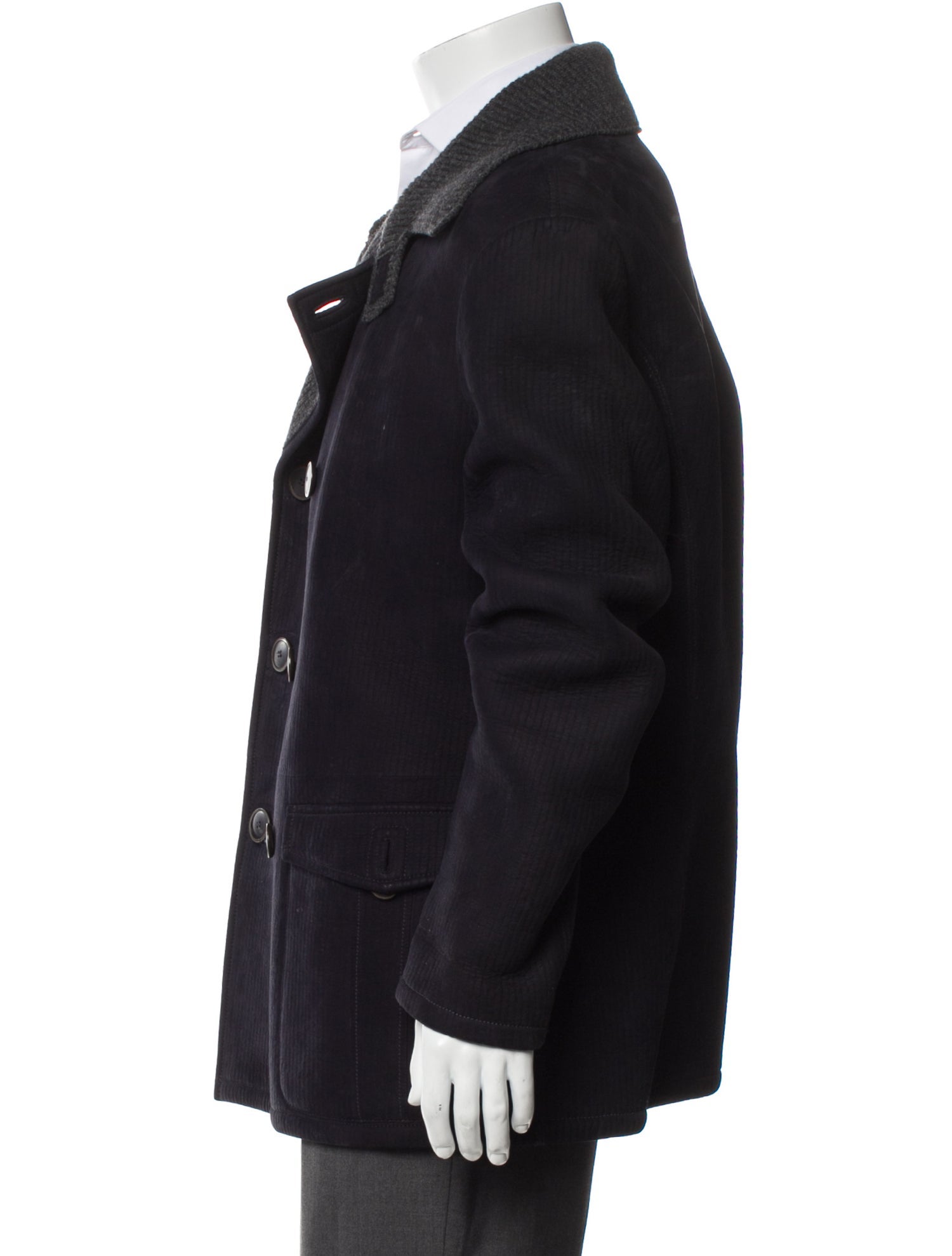 Giorgio Armani Lamb Leather Peacoat