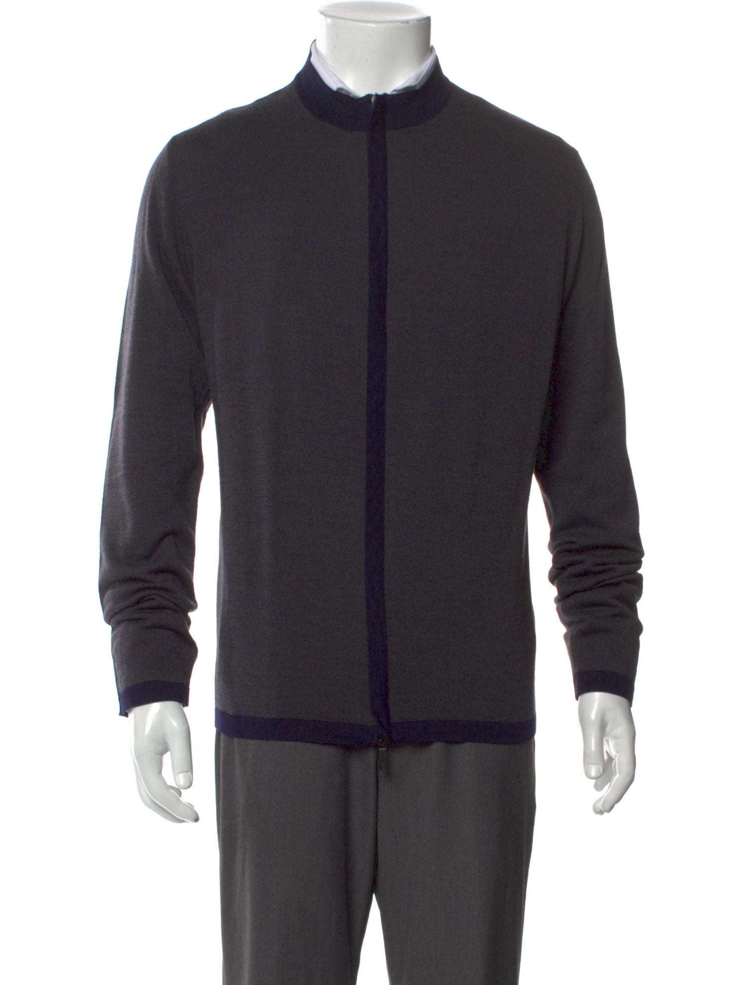 Giorgio Armani Mock Neck Long Sleeve Cardigan