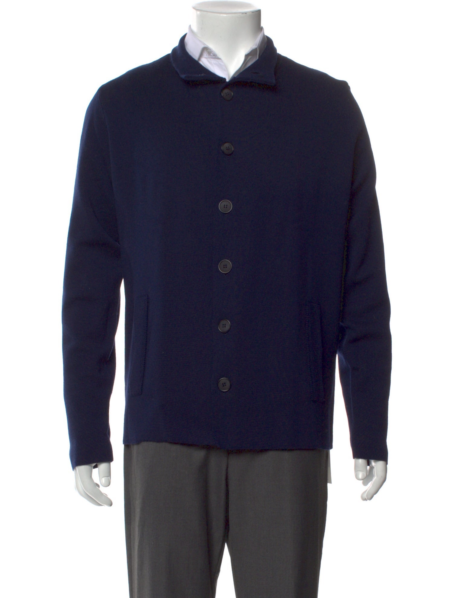 Giorgio Armani Virgin Wool Collar Cardigan