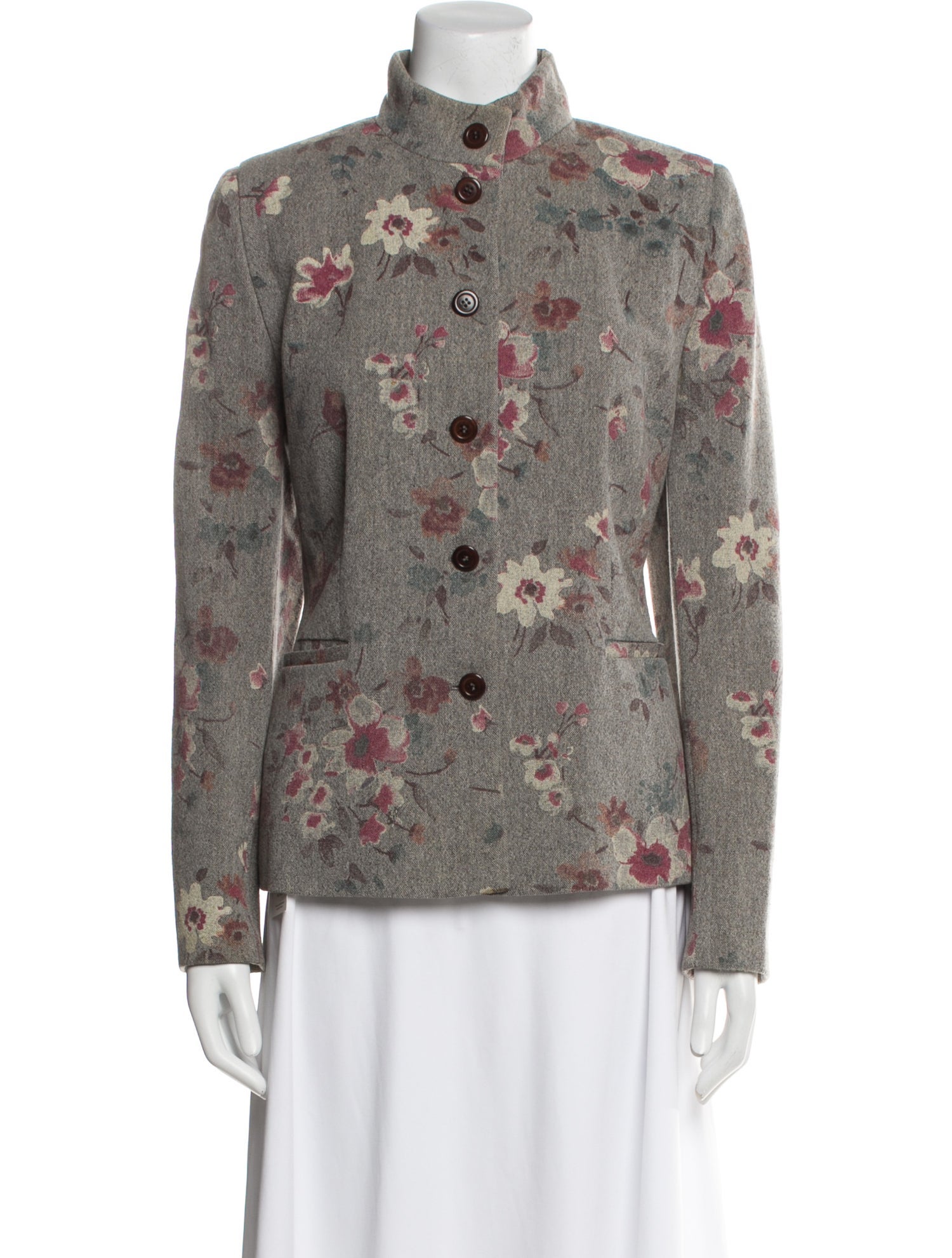 Giorgio Armani Wool Floral Print Evening Jacket