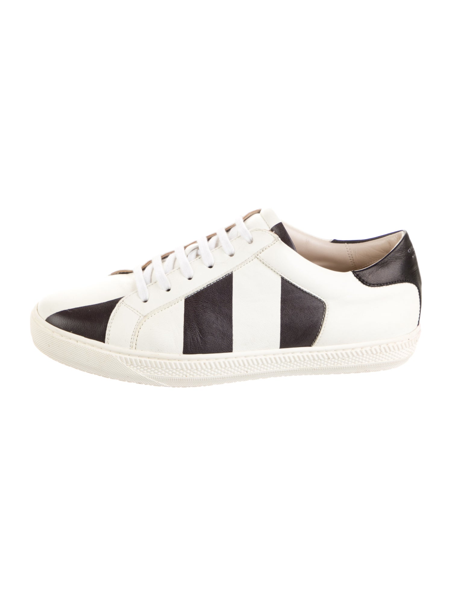 Giorgio Armani Leather Striped Sneakers