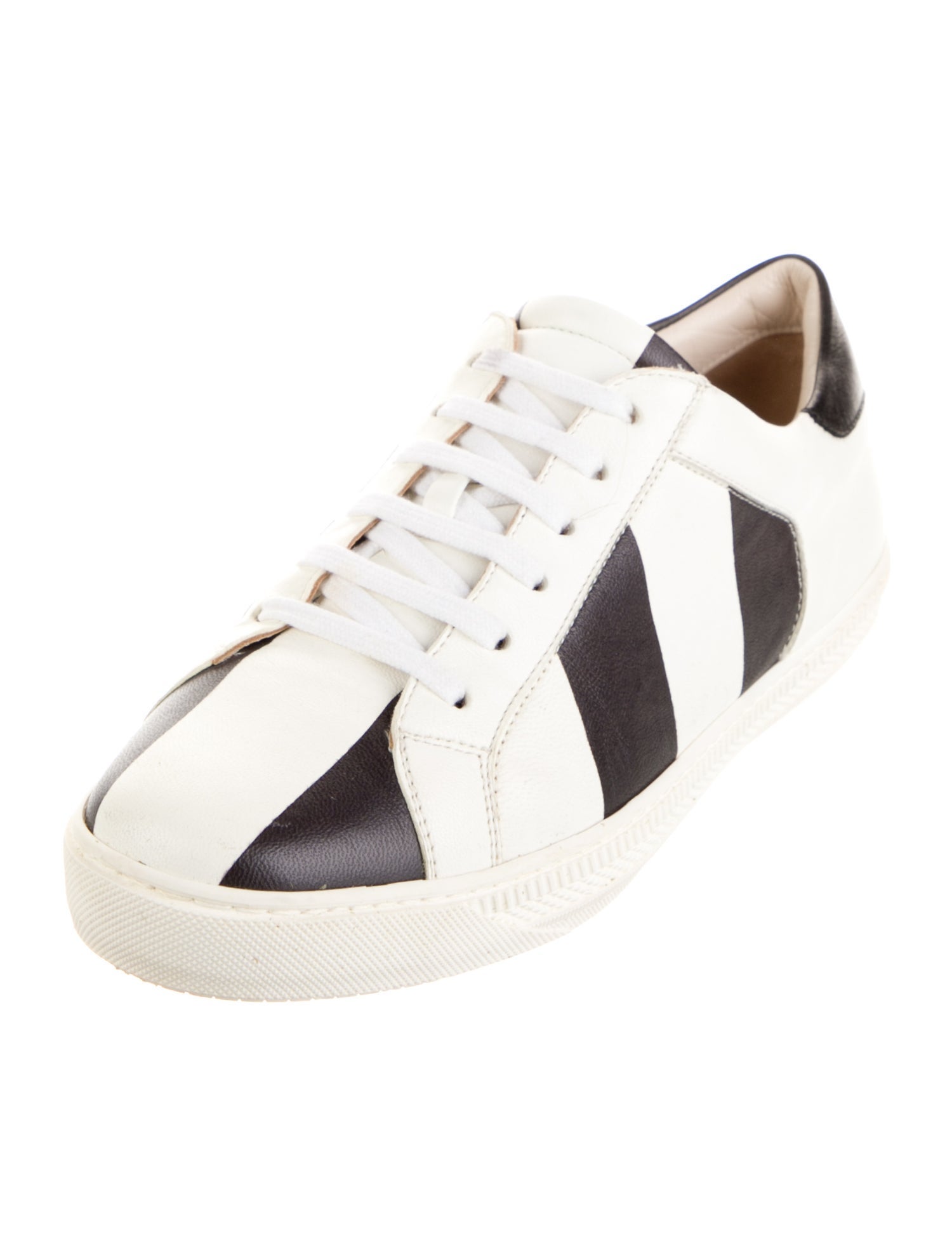 Giorgio Armani Leather Striped Sneakers