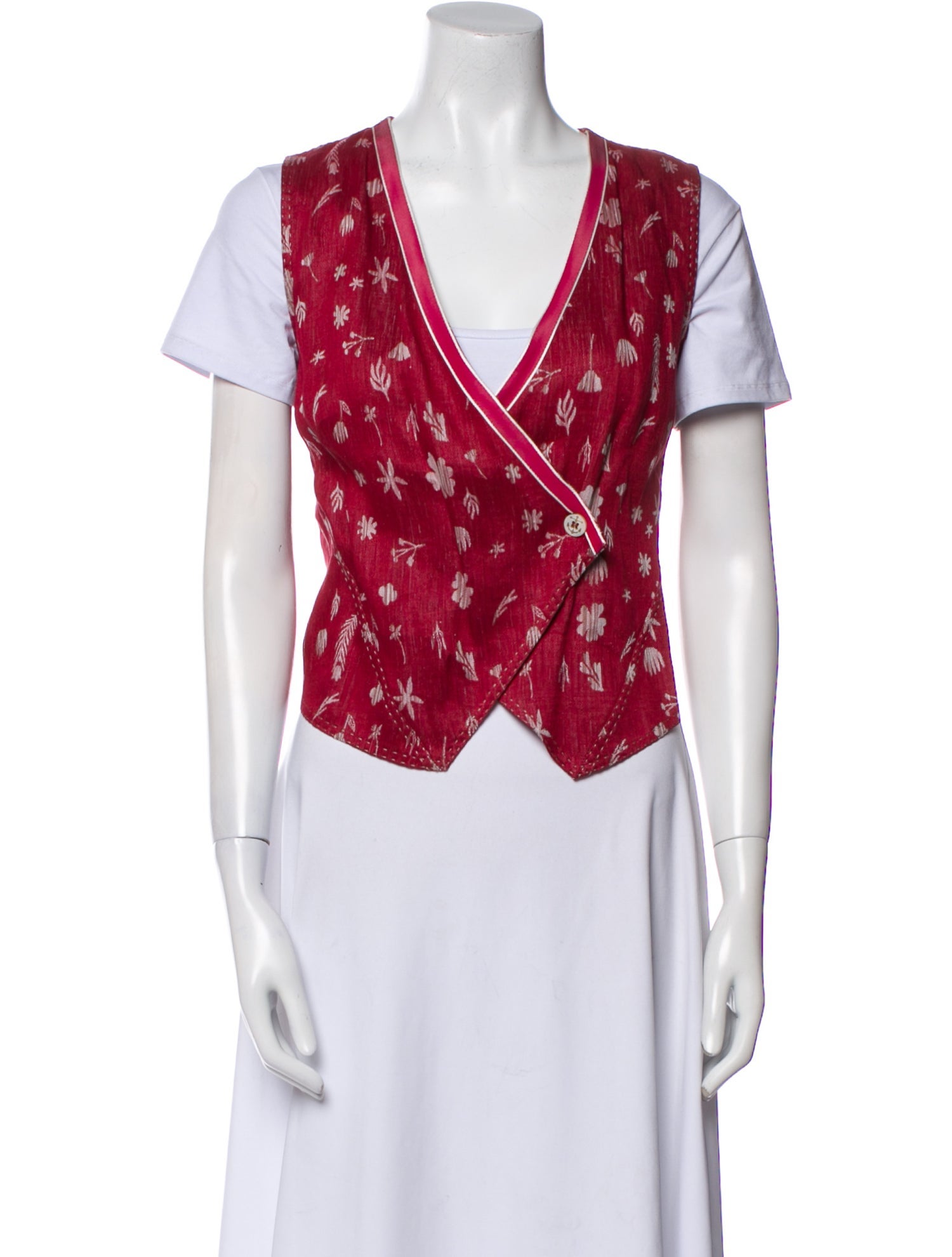 Giorgio Armani Linen Floral Print Vest