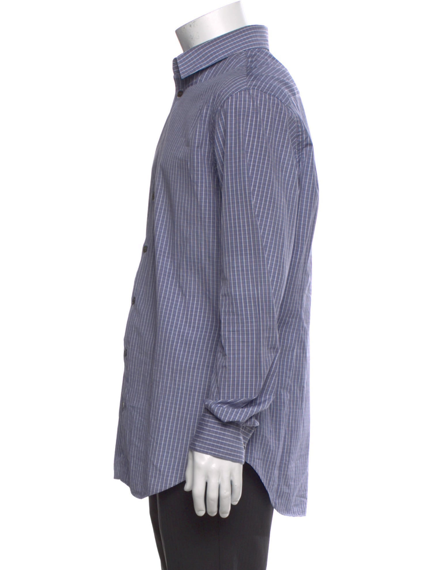Giorgio Armani Plaid Print Long Sleeve Dress Shirt
