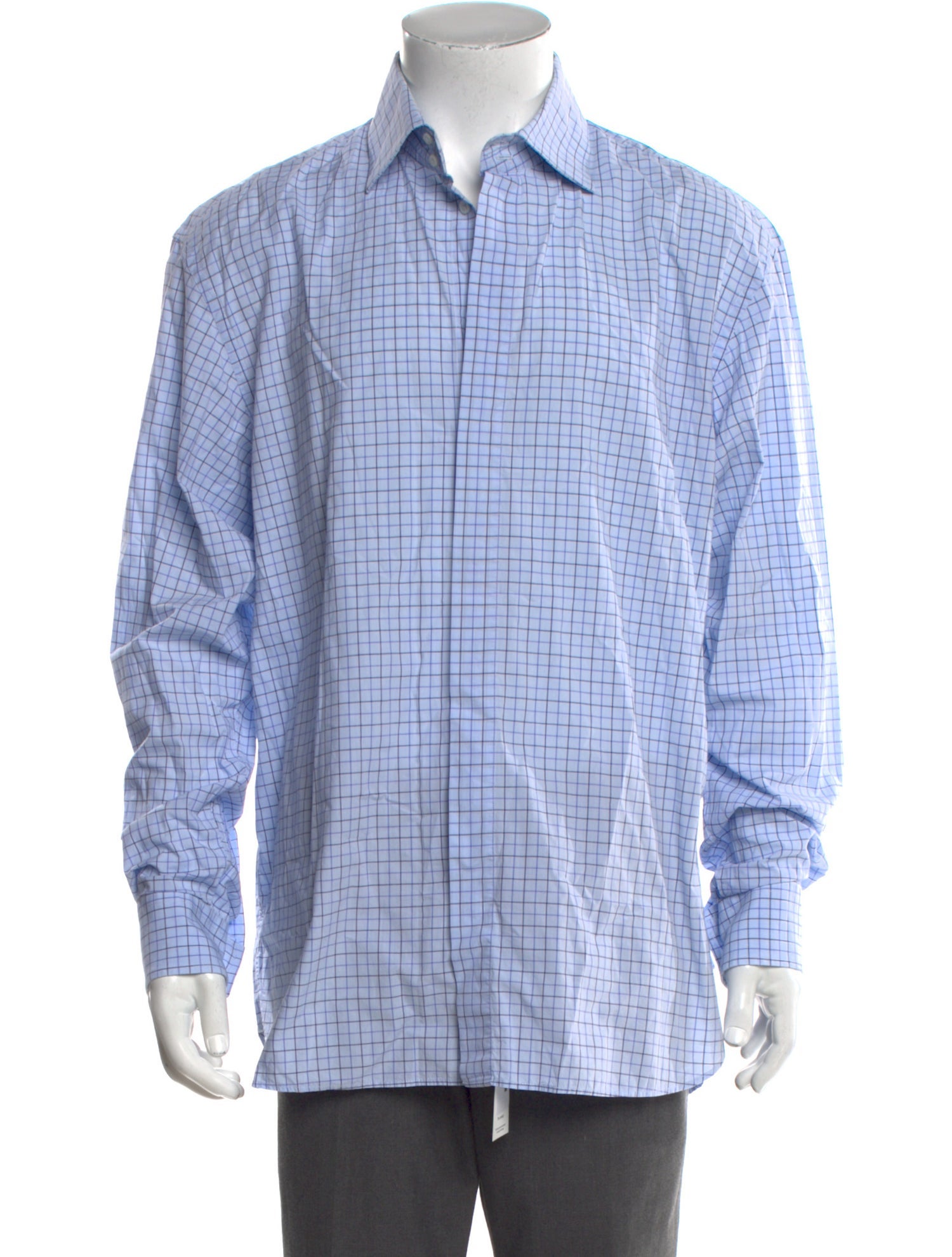 Giorgio Armani Plaid Print Long Sleeve Dress Shirt