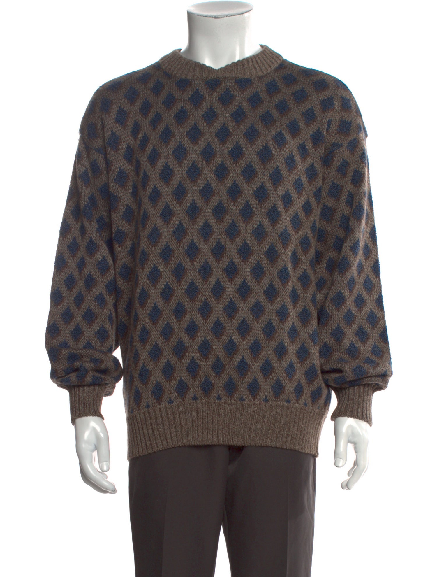 Giorgio Armani Wool Plaid Print Pullover