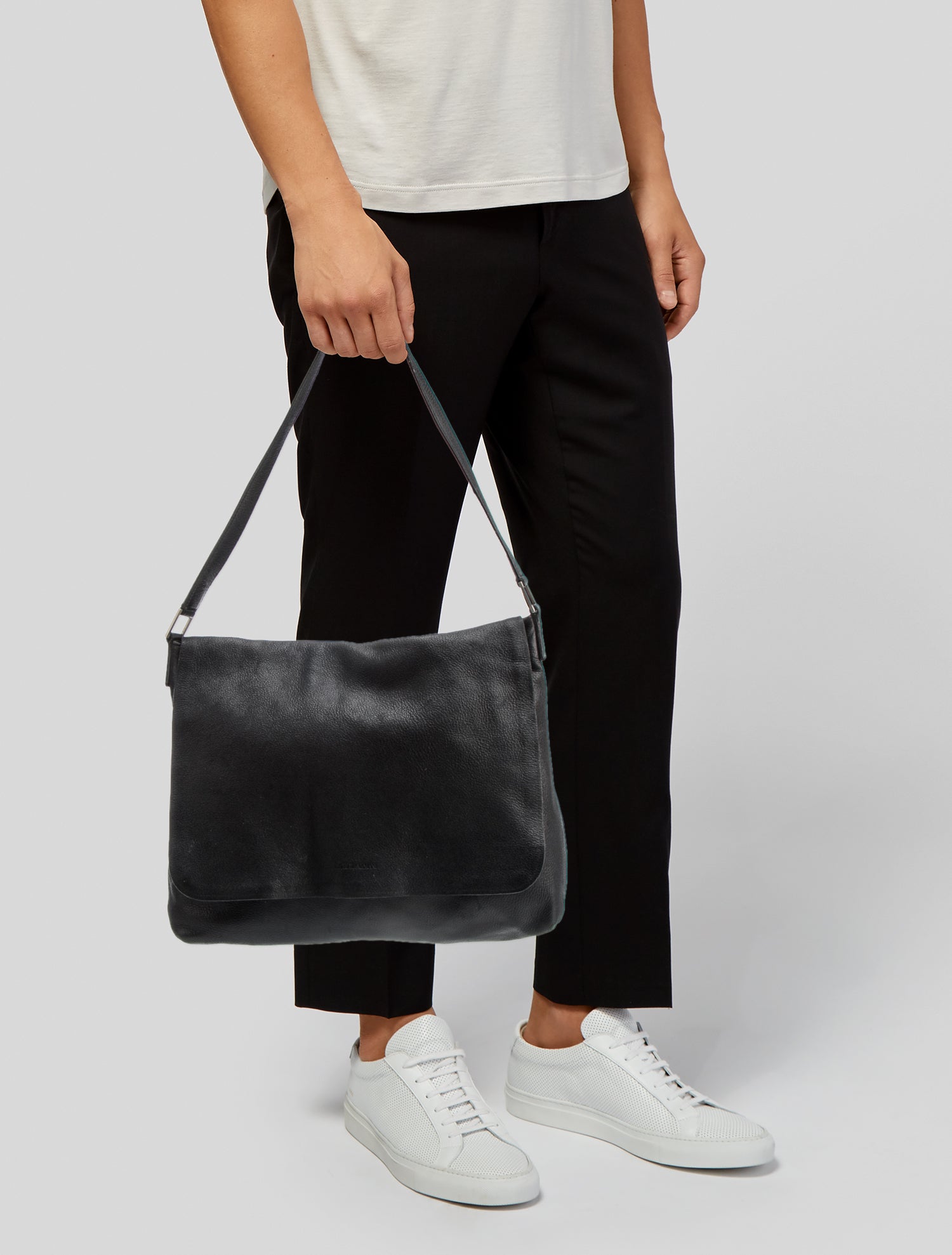 Giorgio Armani Leather Messenger Bag