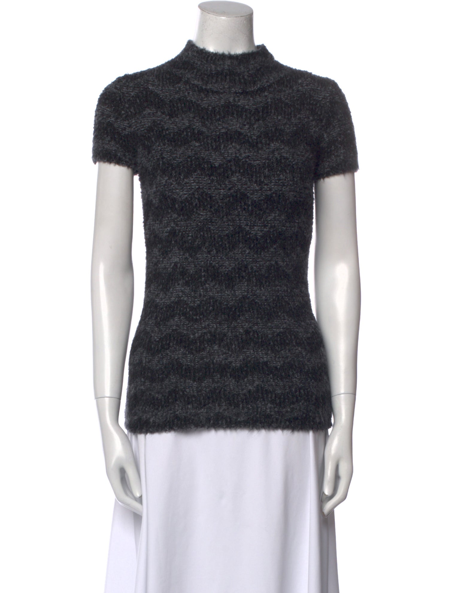 Giorgio Armani Striped Mock Neck Sweater