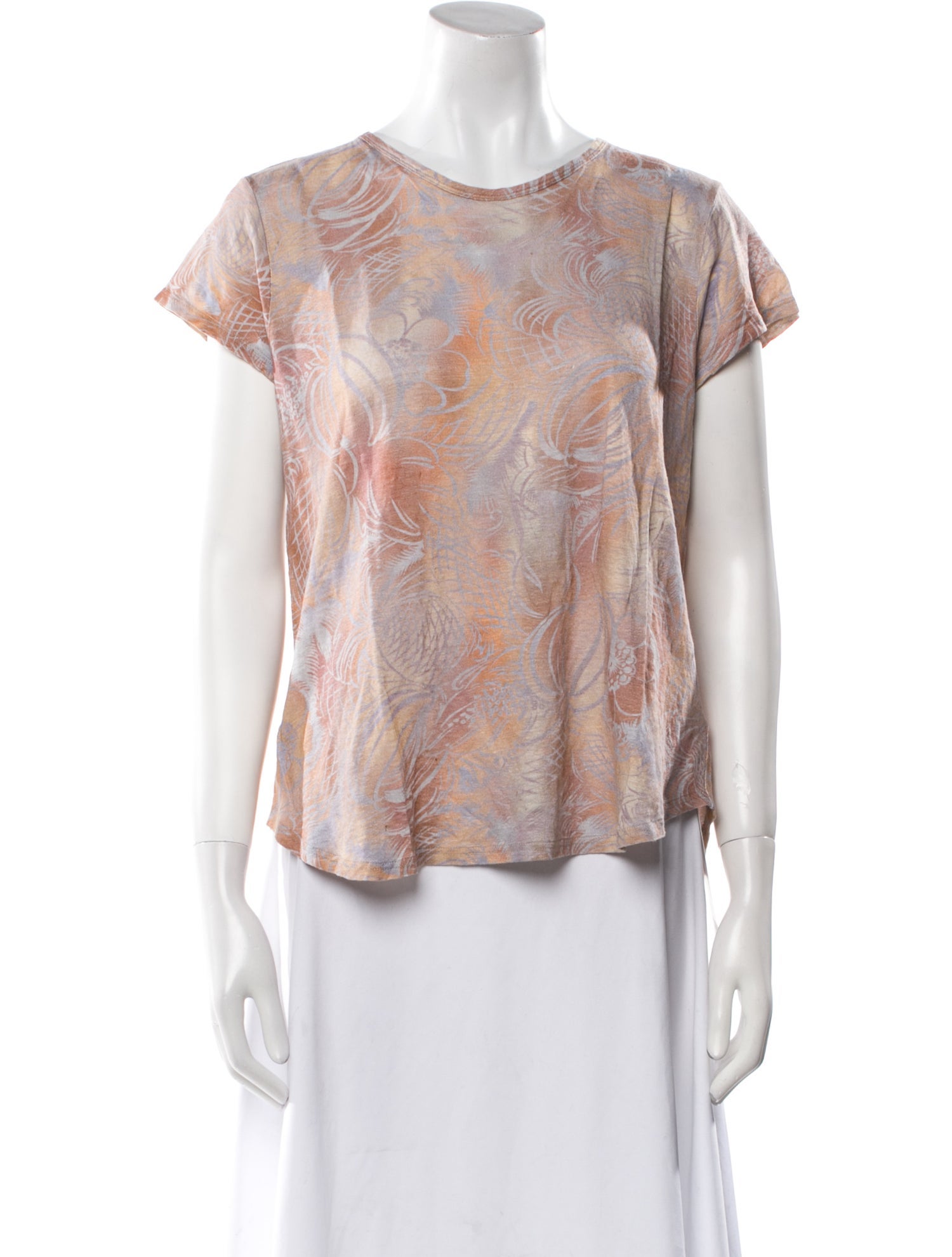 Giorgio Armani Linen Paisley Print T-Shirt