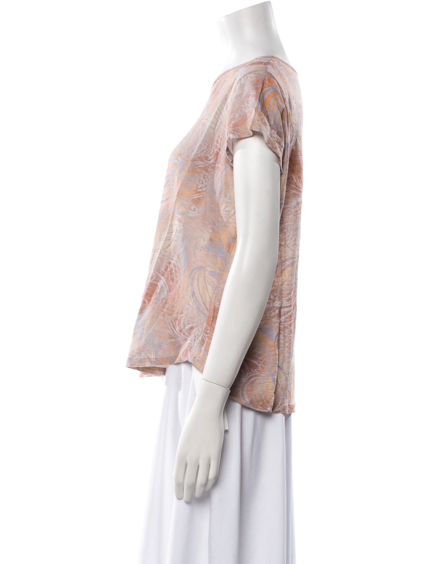 Giorgio Armani Linen Paisley Print T-Shirt