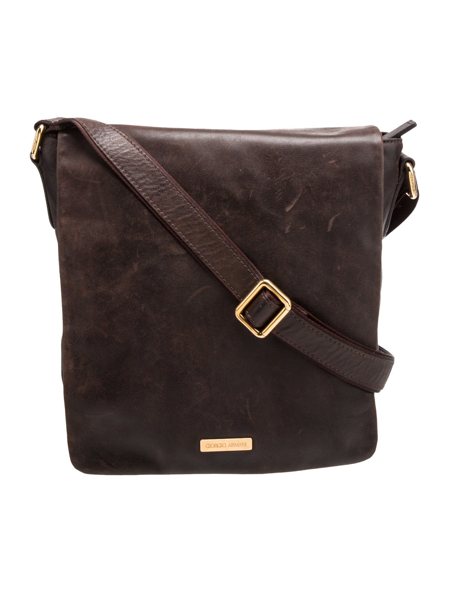 Giorgio Armani Leather Messenger Bag