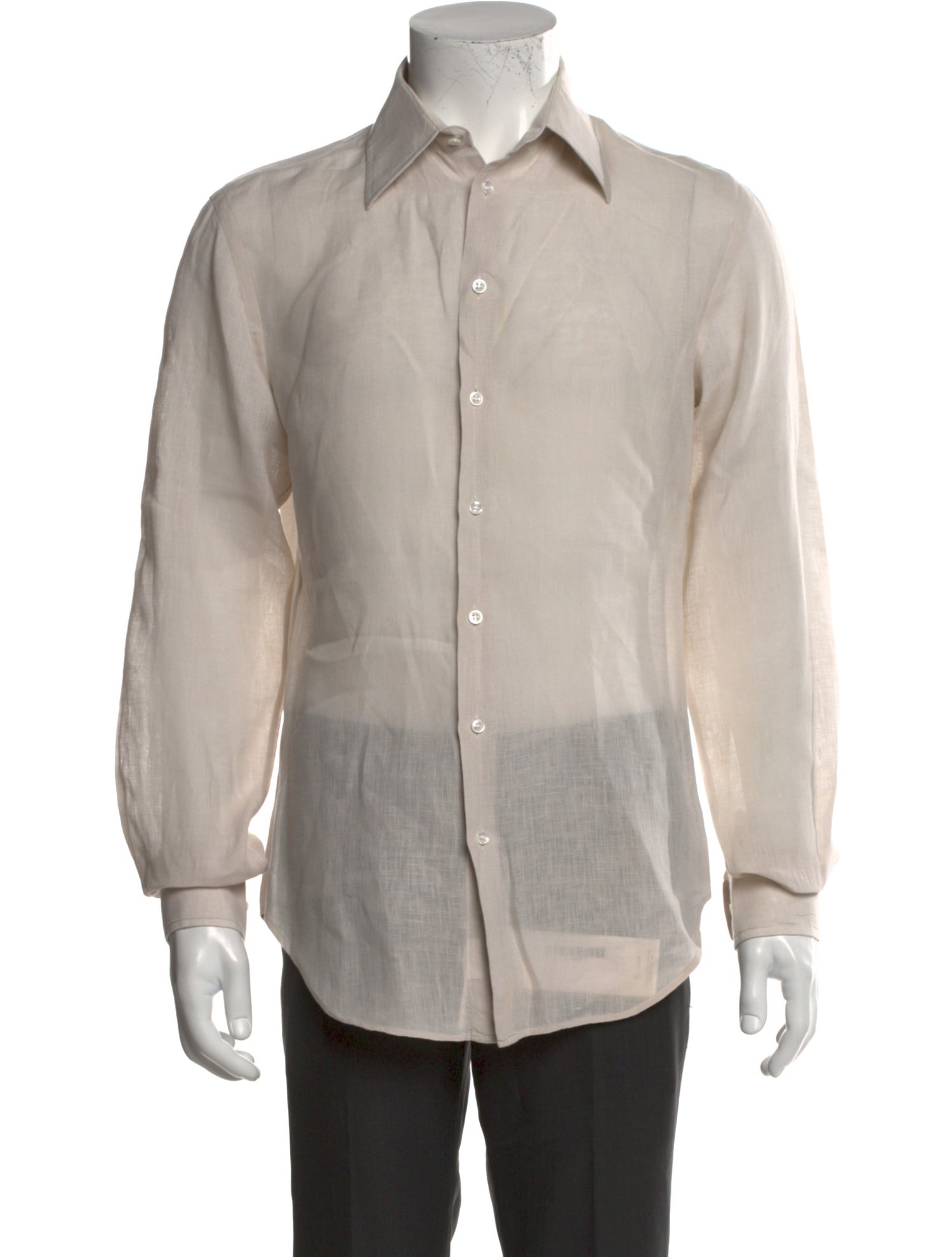 Giorgio Armani Linen Long Sleeve Dress Shirt