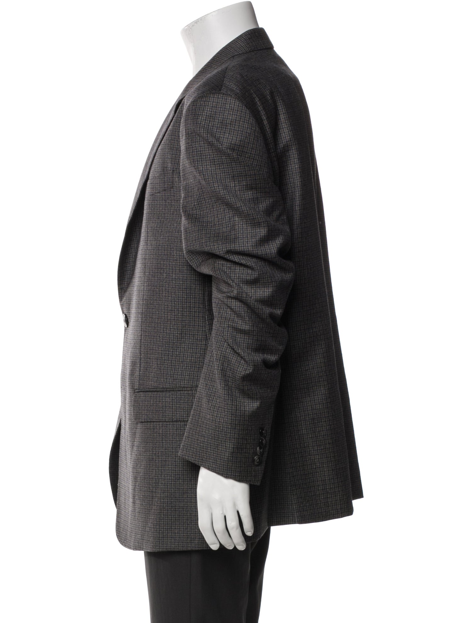 Giorgio Armani Virgin Wool Houndstooth Print Blazer