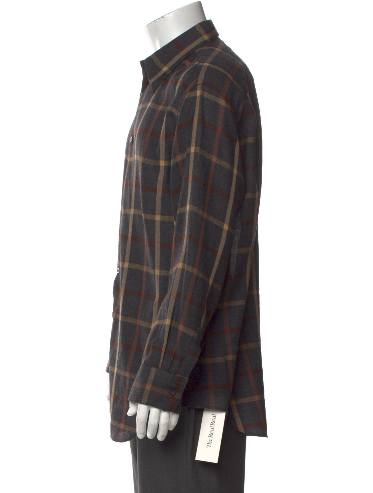 Giorgio Armani Plaid Print Long Sleeve Shirt