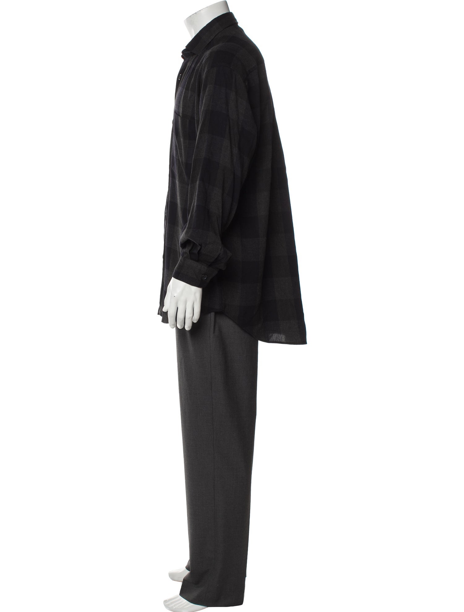 Giorgio Armani Plaid Print Long Sleeve Shirt