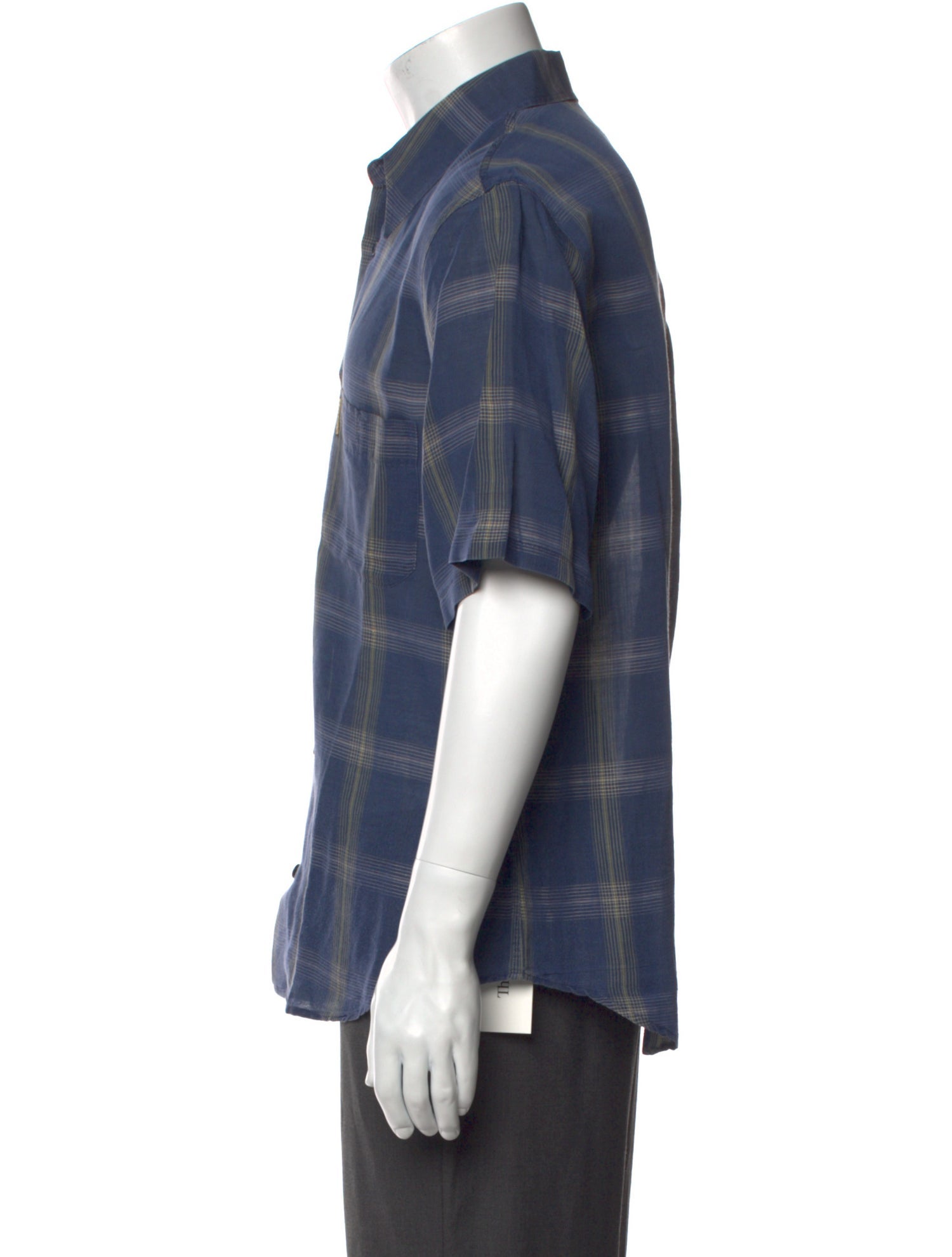 Giorgio Armani Plaid Print Three-Quarter Sleeve Shirt