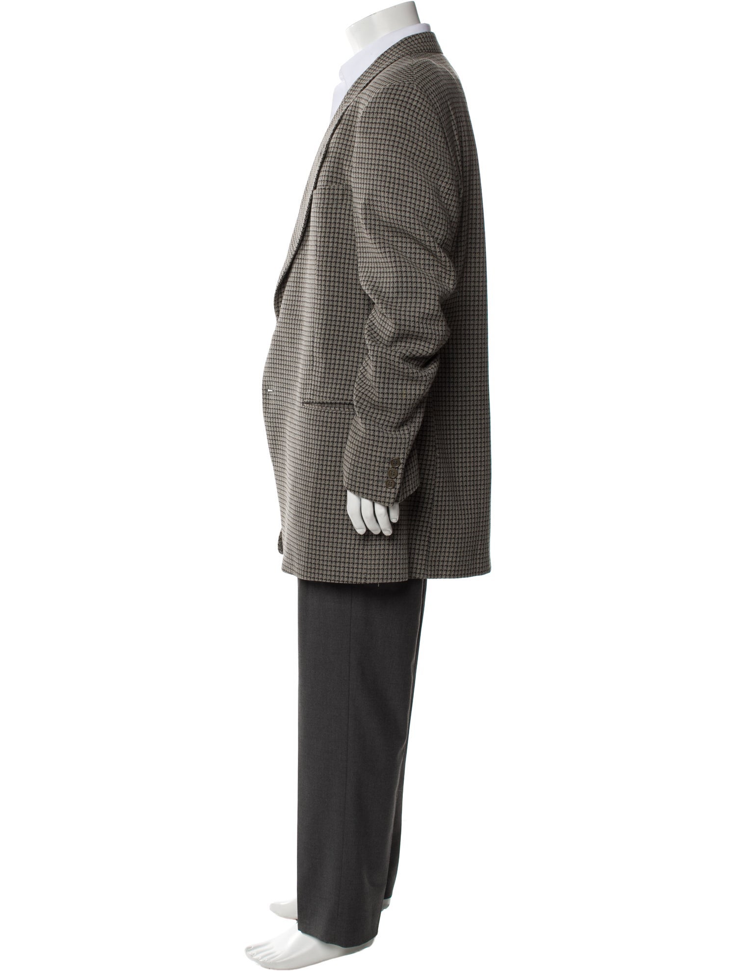 Giorgio Armani Virgin Wool Houndstooth Print Suit