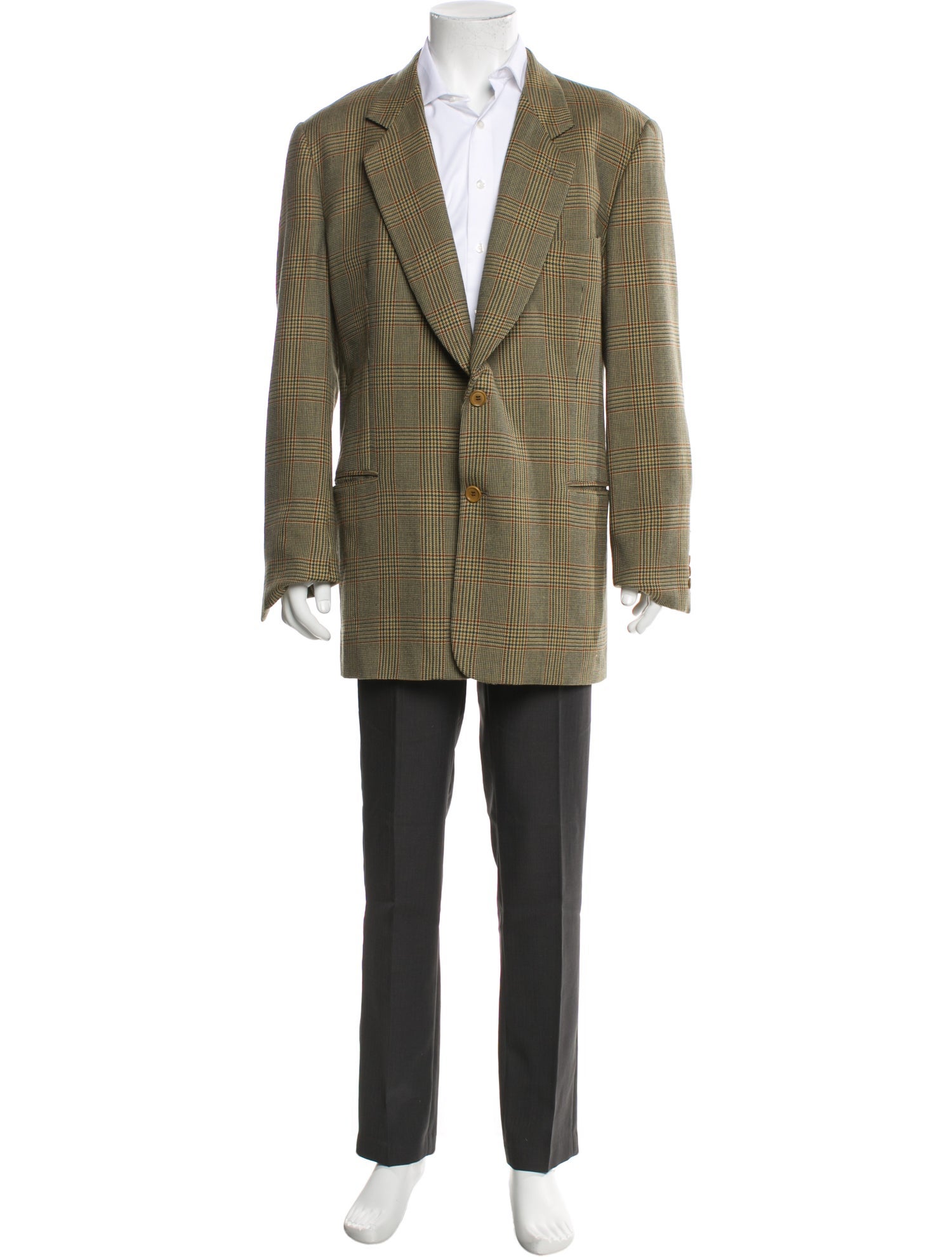 Giorgio Armani Wool Houndstooth Print Blazer