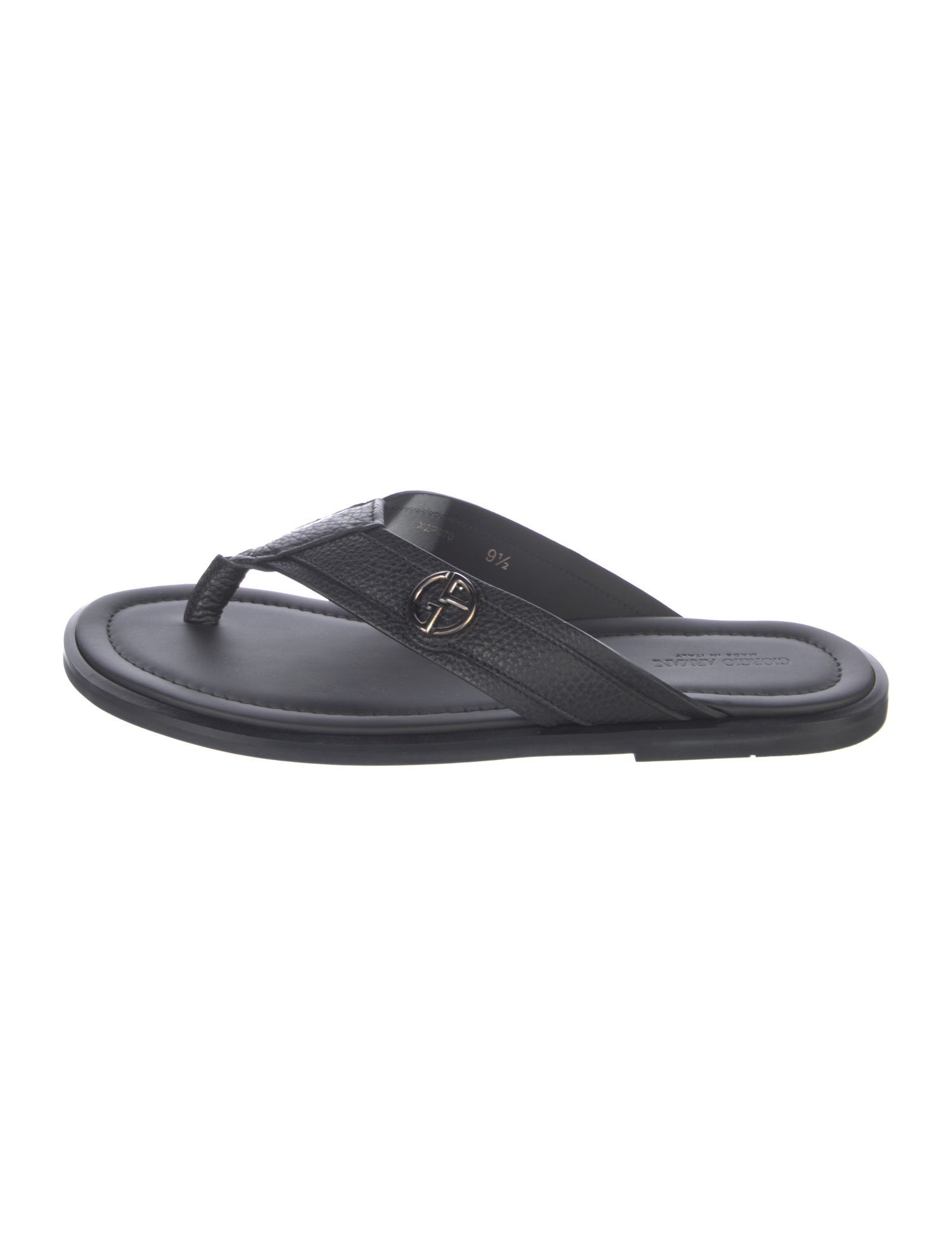 Giorgio Armani Leather Flip Flops