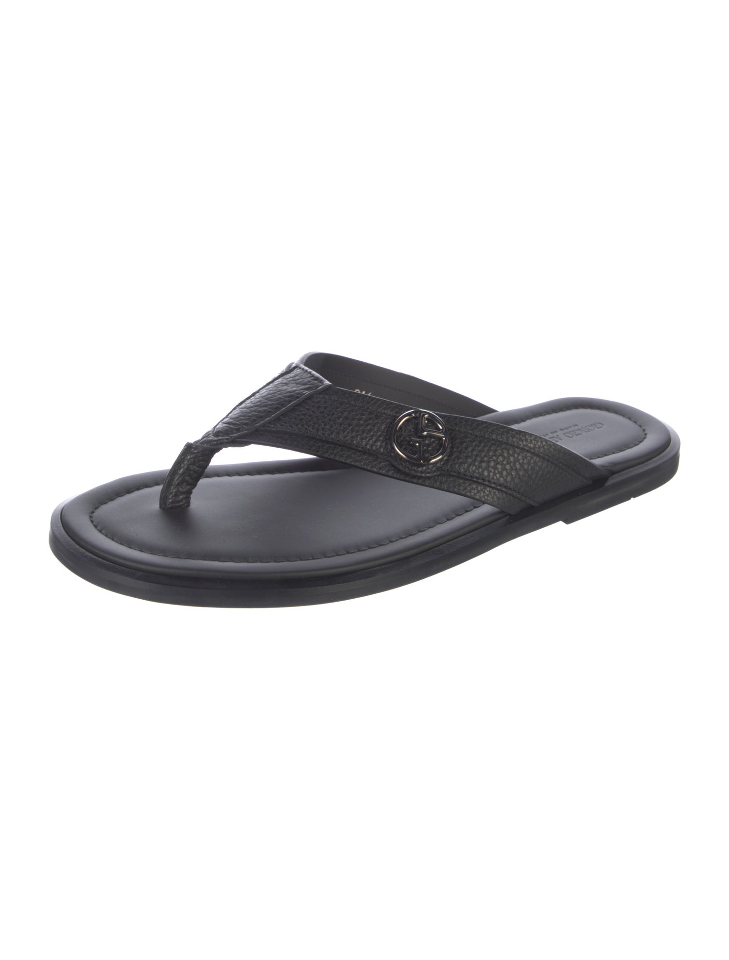 Giorgio Armani Leather Flip Flops