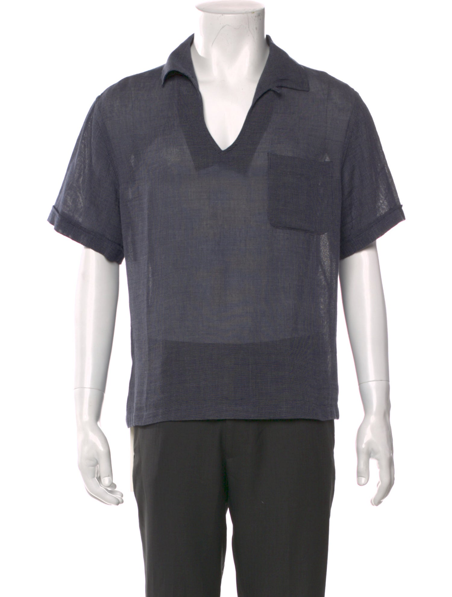 Giorgio Armani V-Neck Short Sleeve Polo Shirt