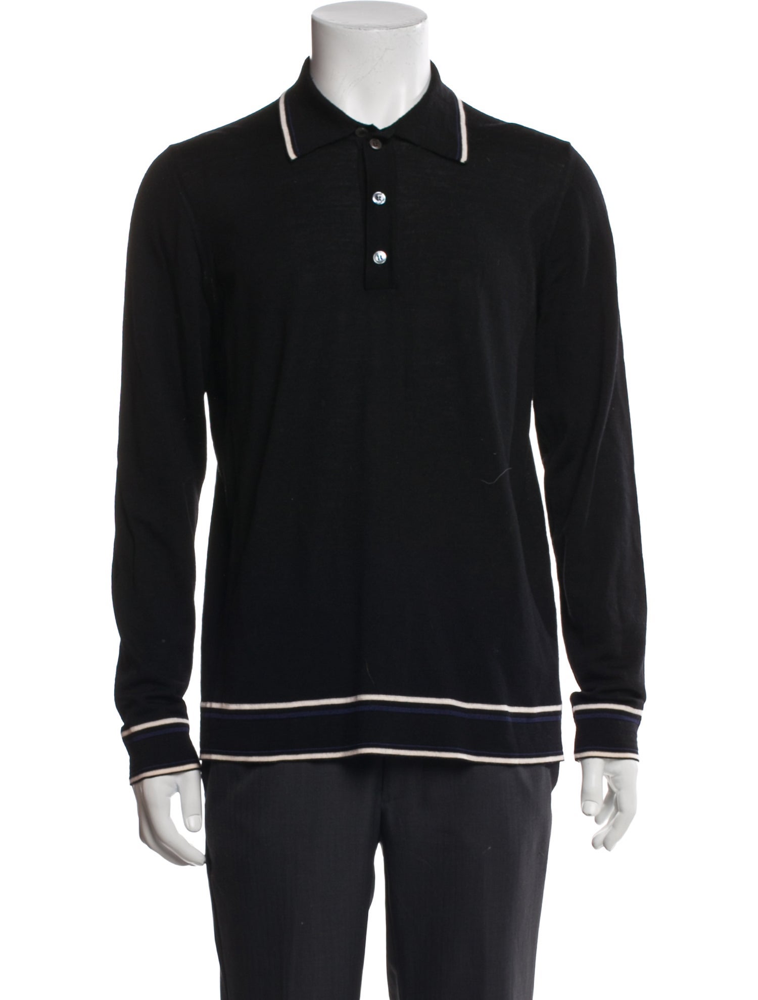 Giorgio Armani Virgin Wool Collar Polo Shirt