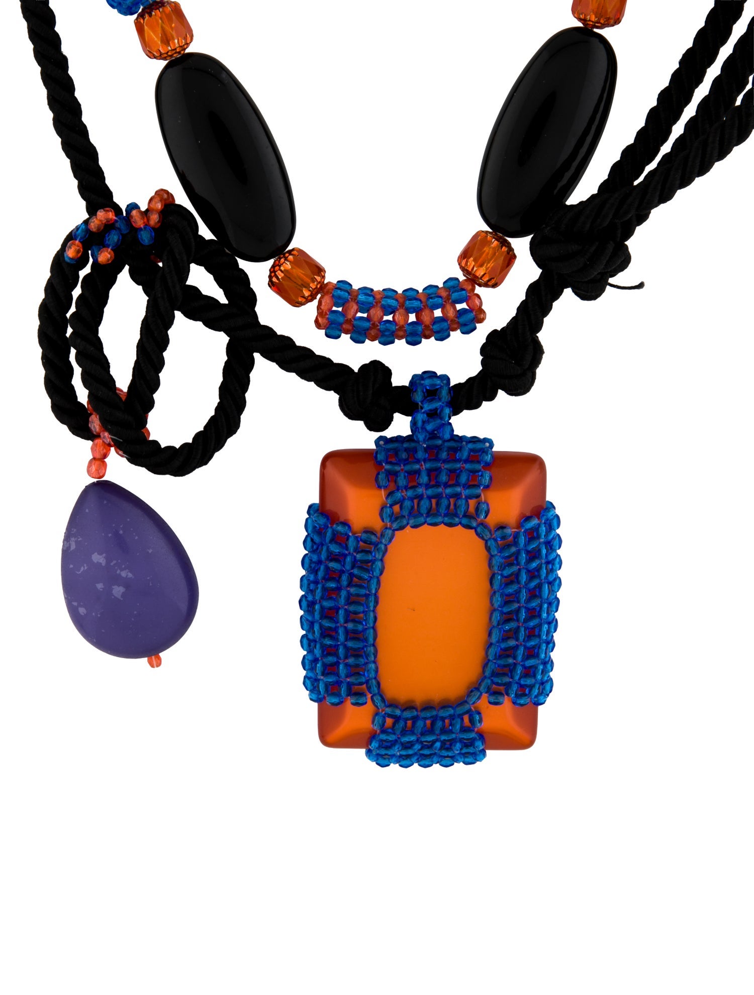 Giorgio Armani Resin, Cord & Bead Multistrand Necklace