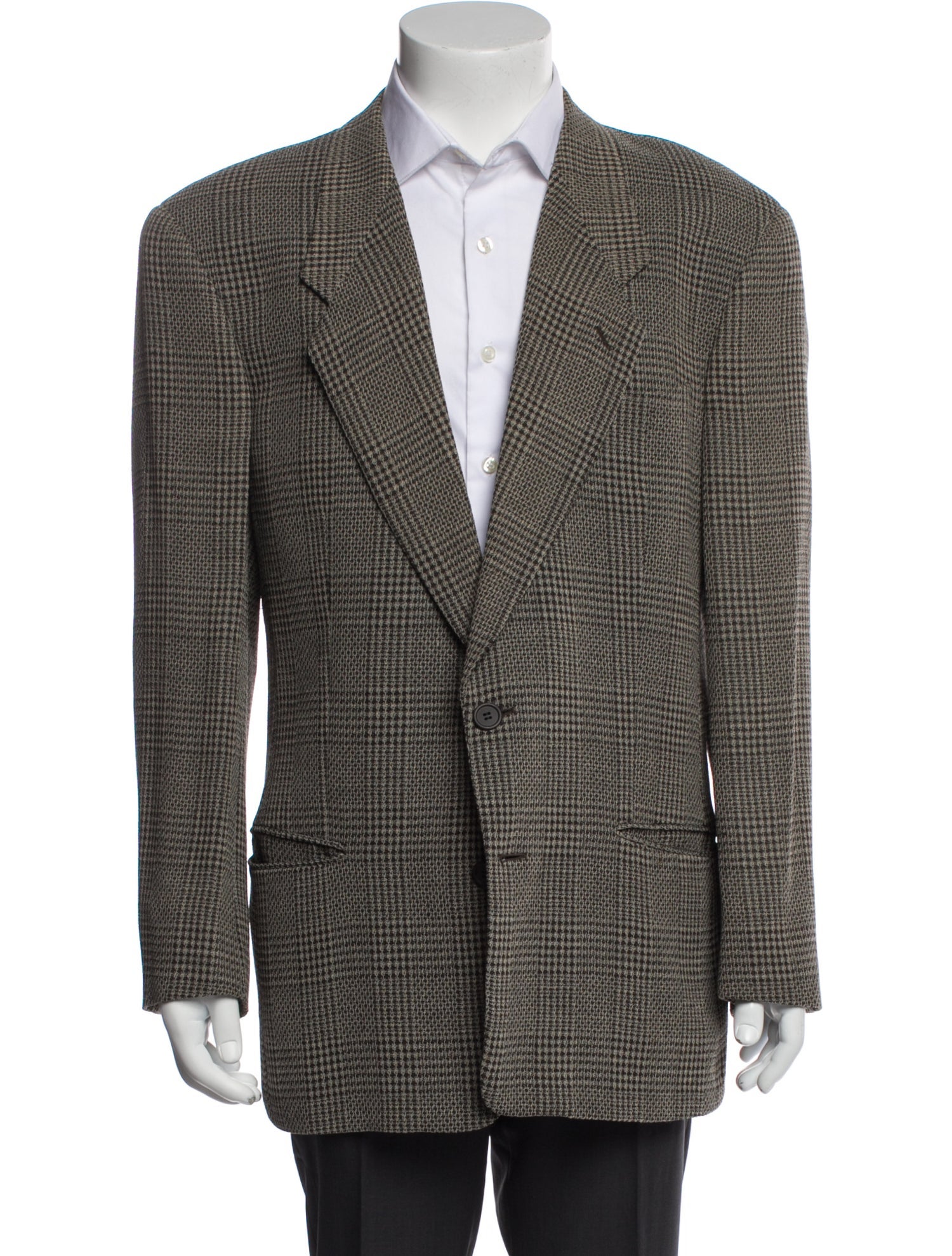 Giorgio Armani Virgin Wool Plaid Blazer