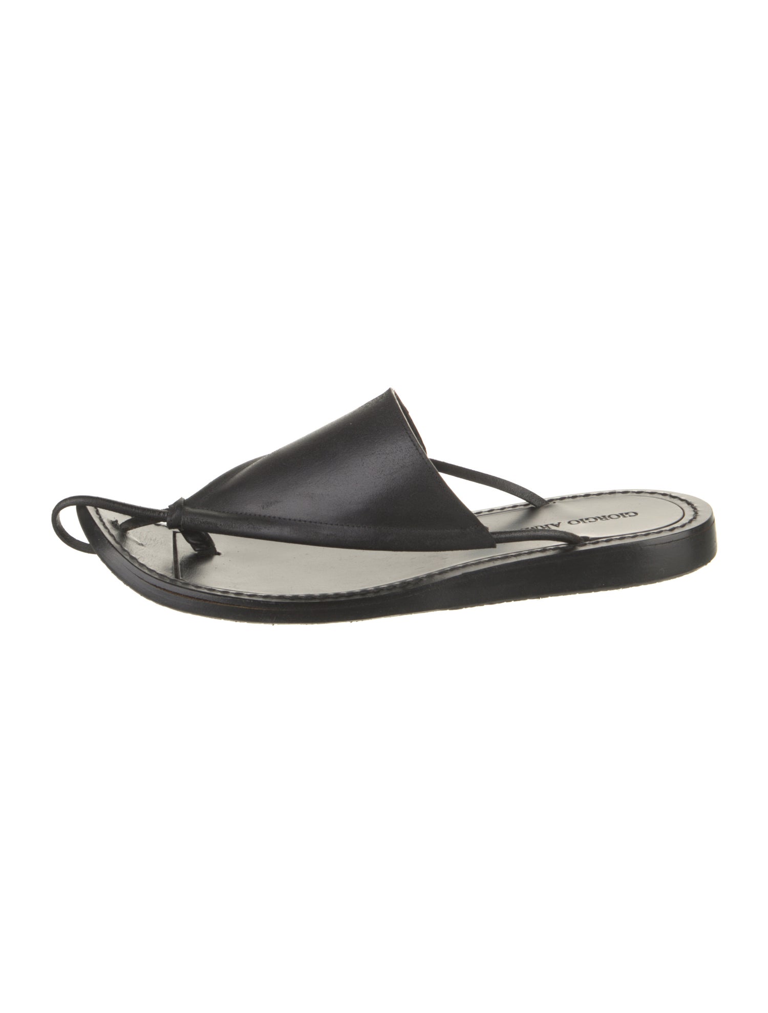 Giorgio Armani Leather Flip Flops