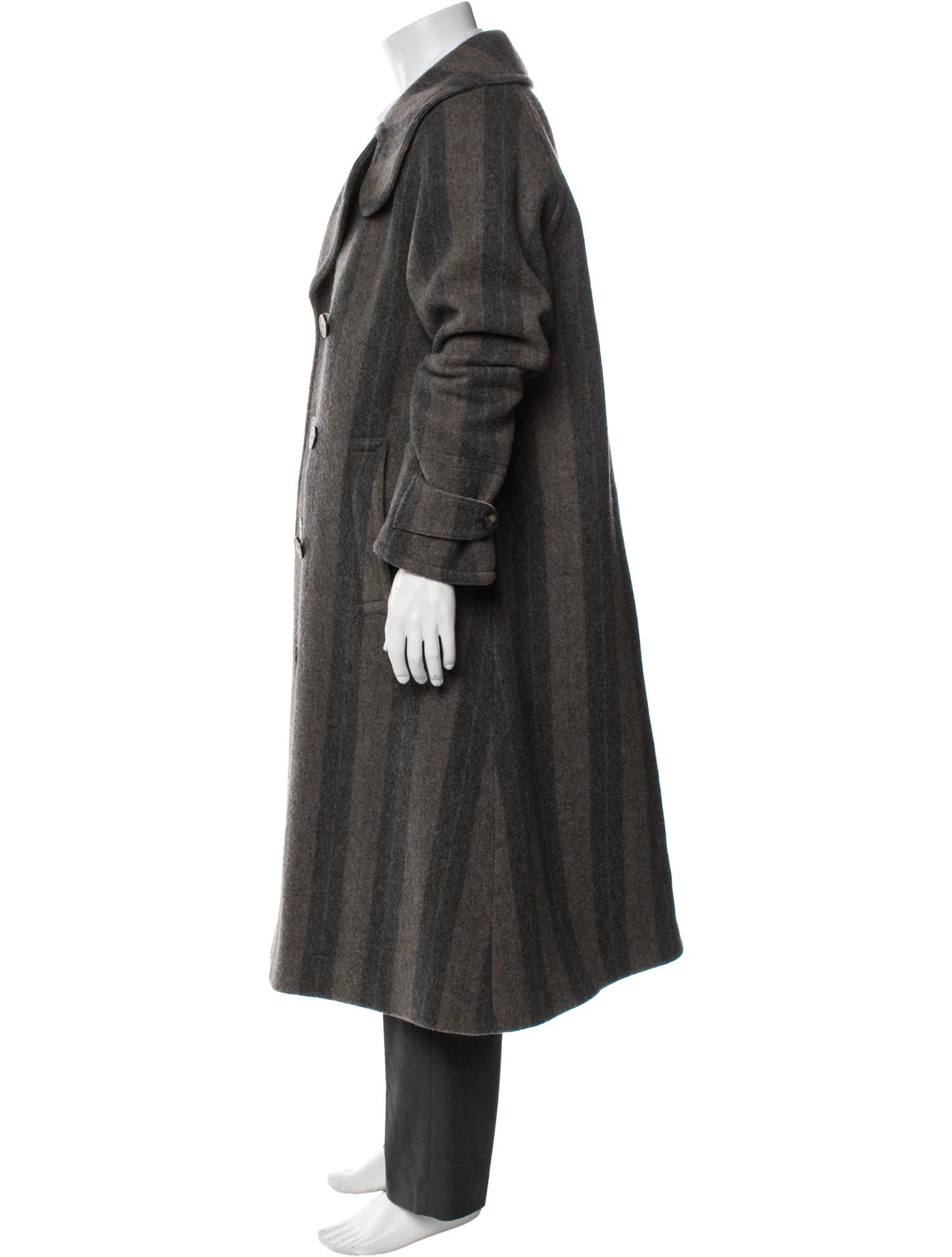 Giorgio Armani Wool Striped Trench Coat