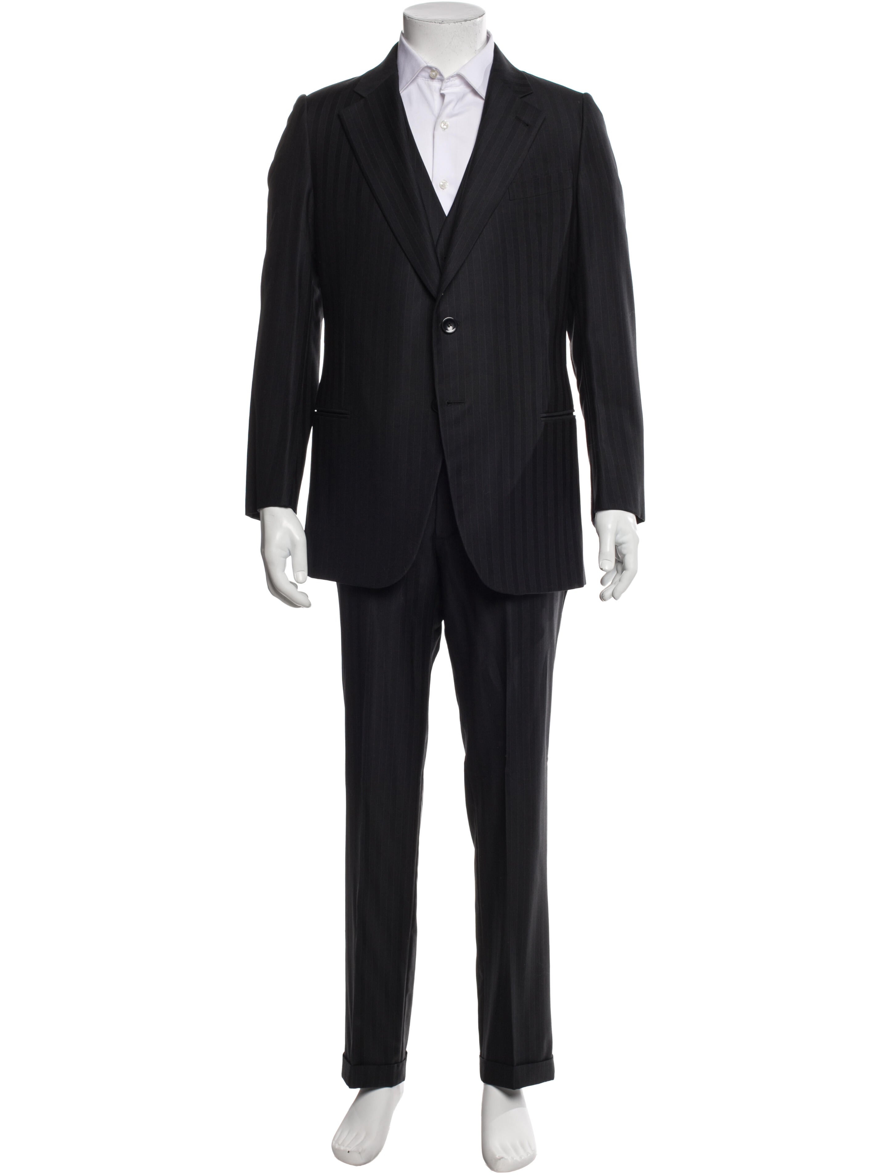 Giorgio Armani Virgin Wool Striped Three-Piece Suit