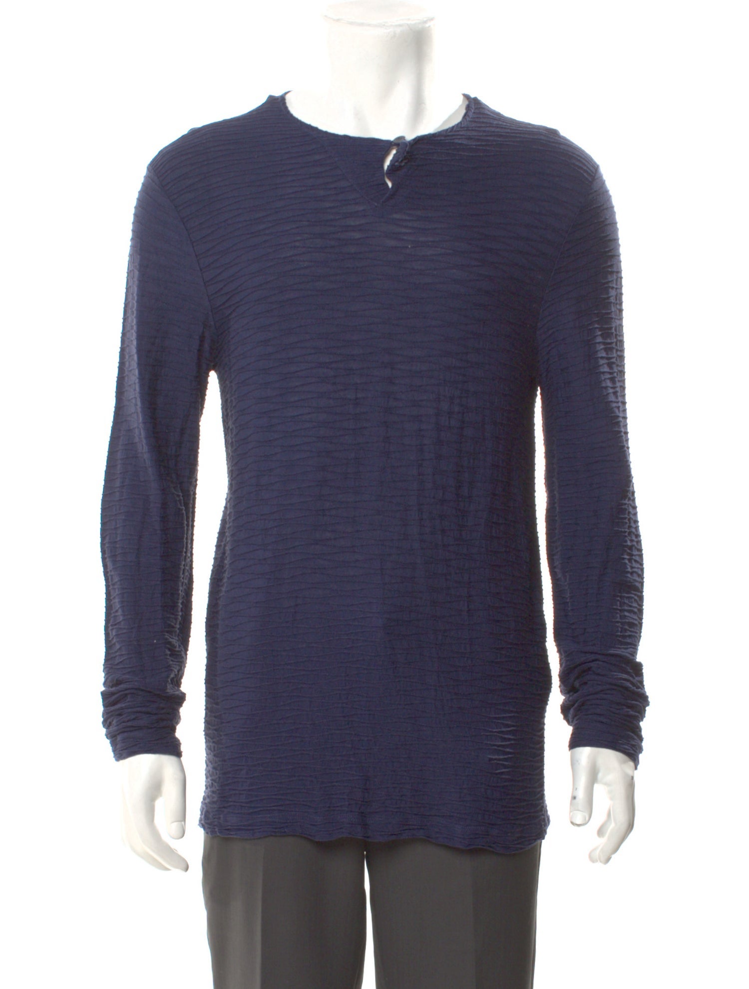 Giorgio Armani Crew Neck Long Sleeve Henley