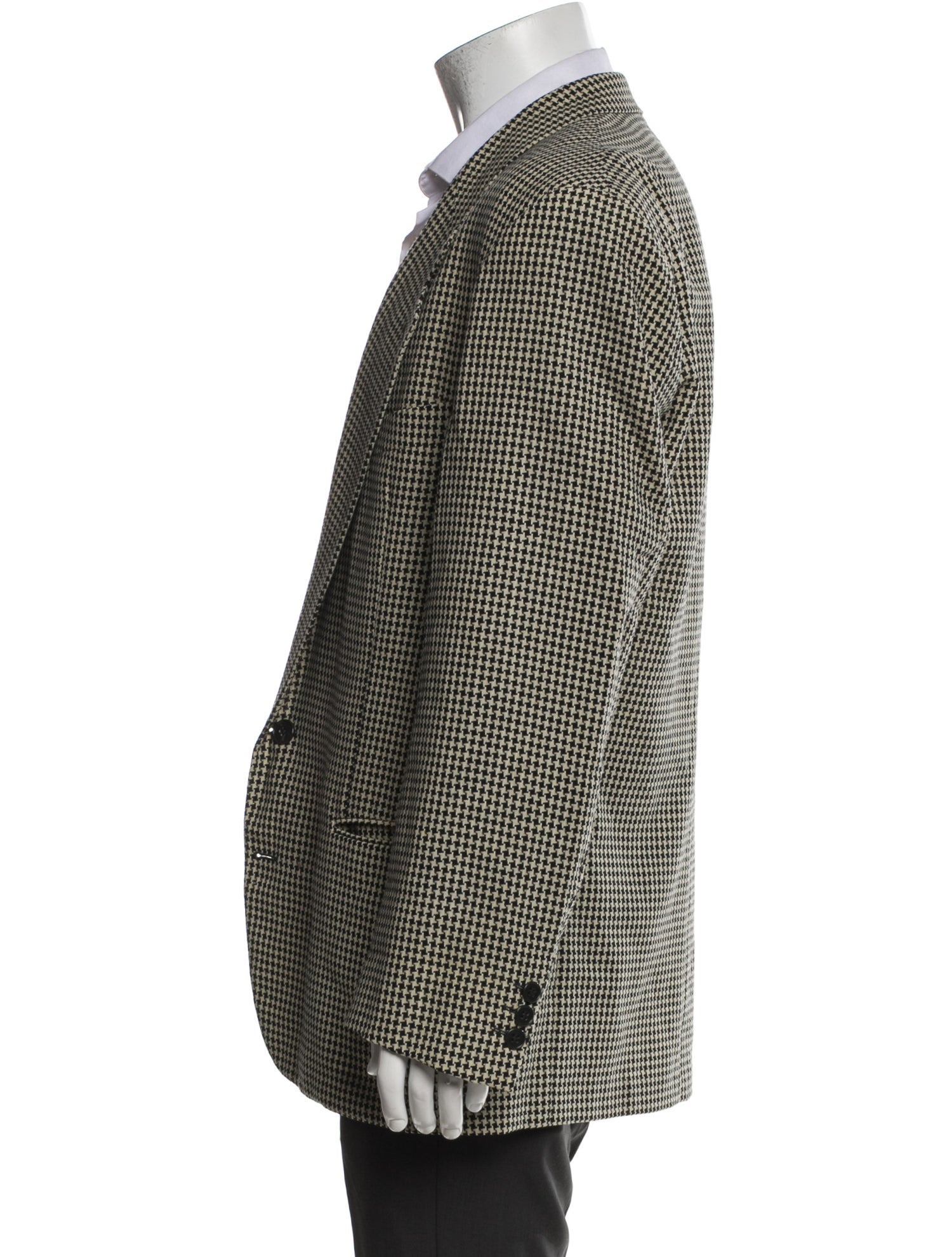 Giorgio Armani Virgin Wool Houndstooth Print Blazer