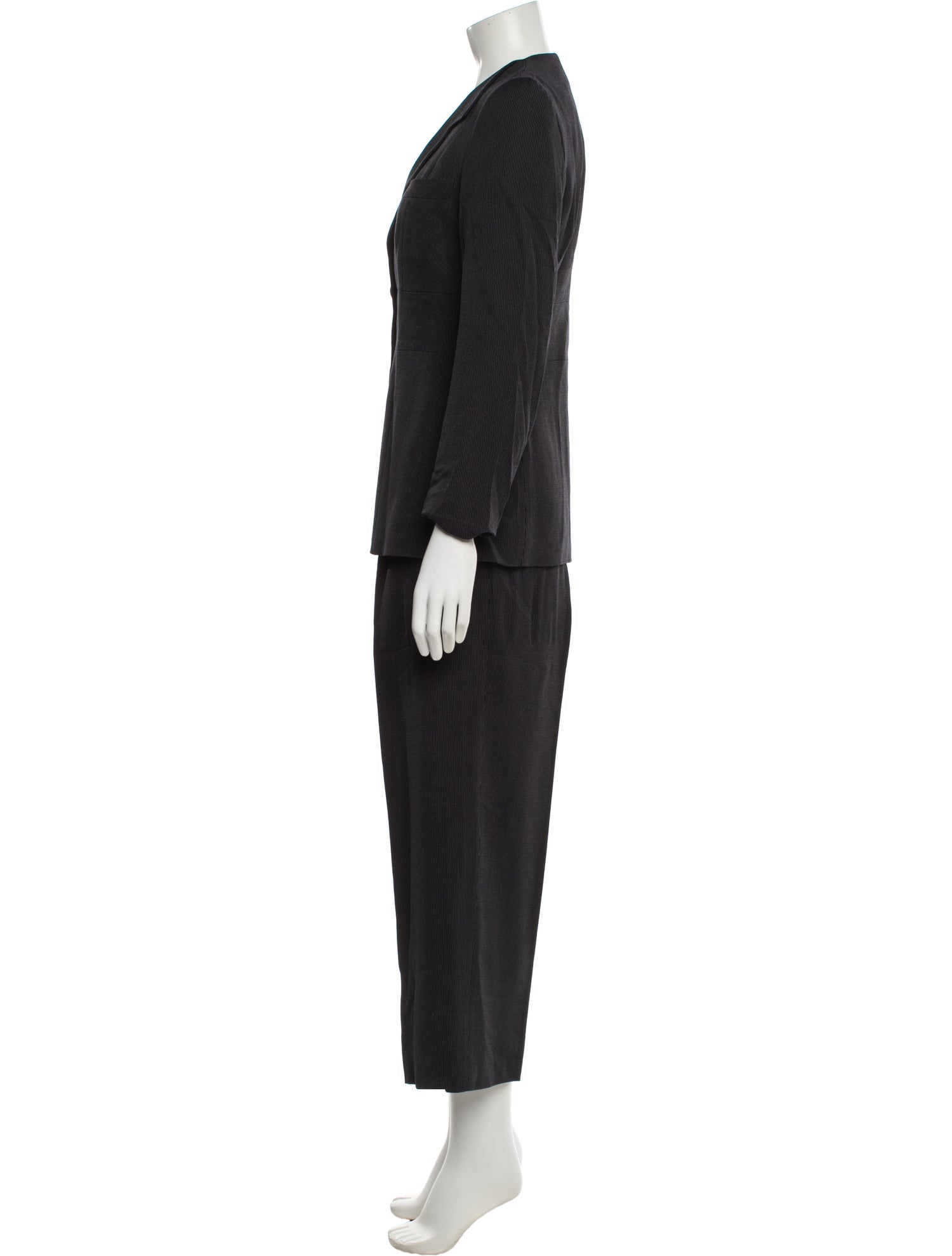 Giorgio Armani Virgin Wool Ruffle Embellishment Pantsuit